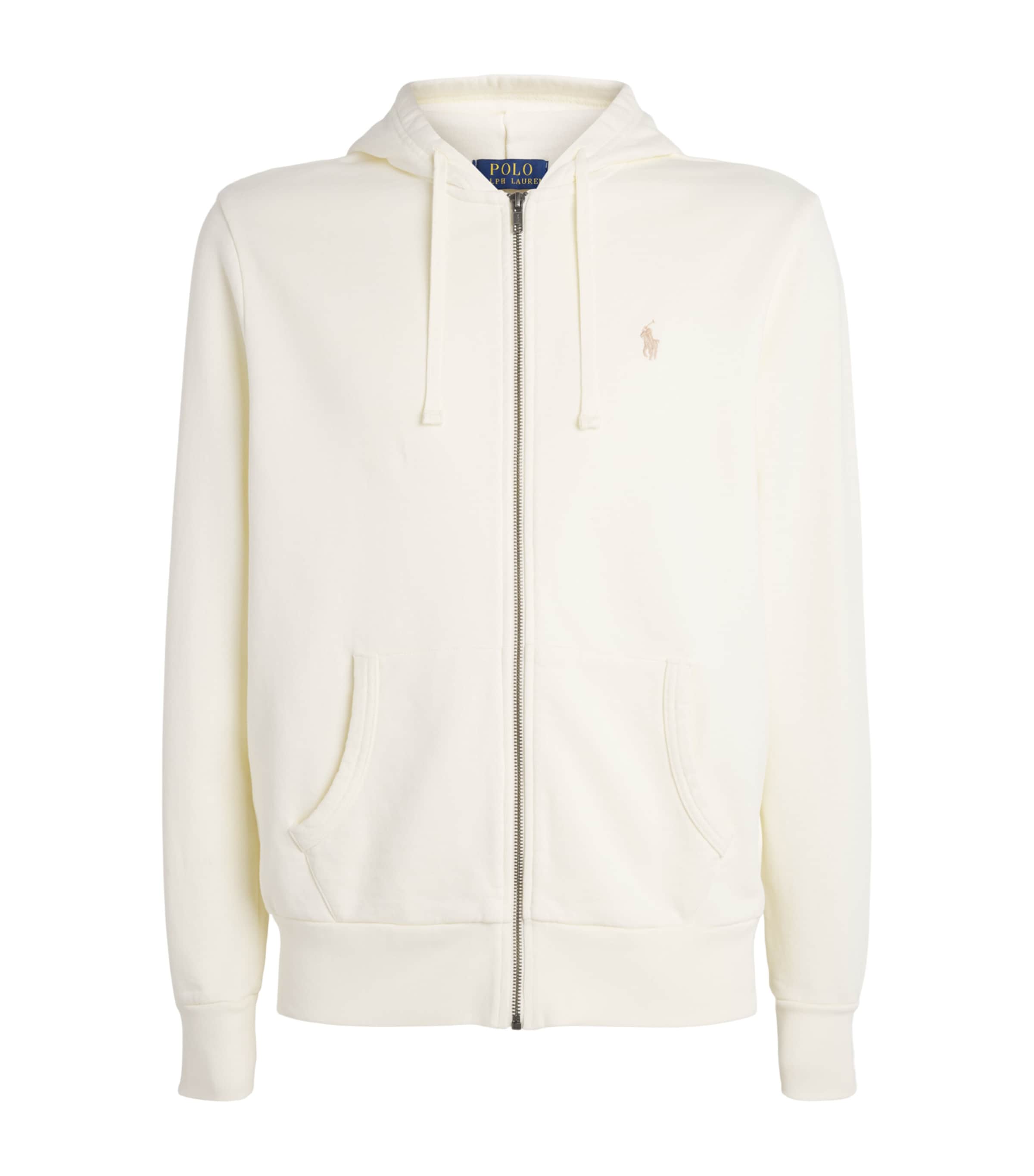 Polo Ralph Lauren Mens Cotton Loopback Fleece Zip-Up Hoodie Clubhouse Cream Image 1