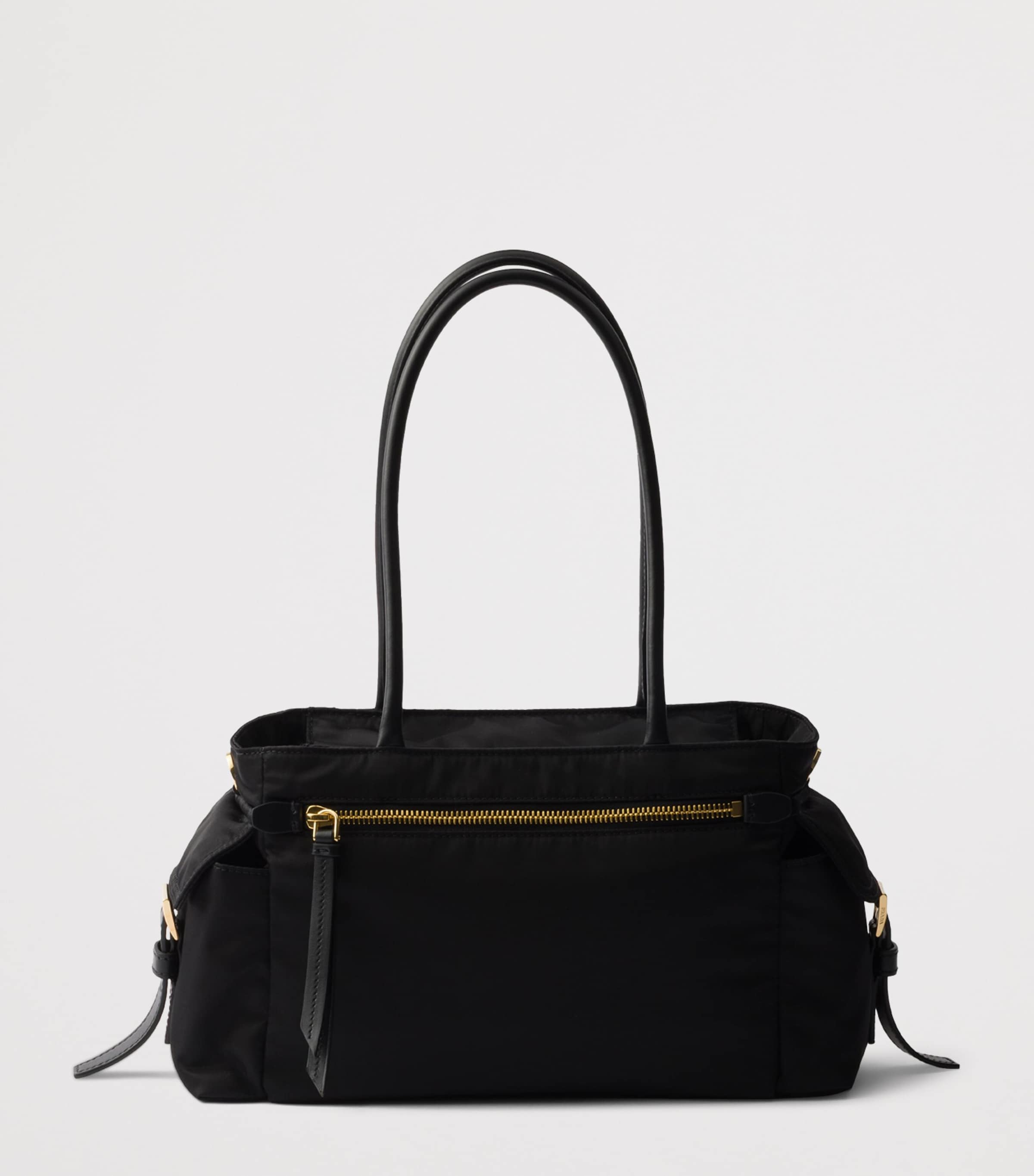 Medium Re-Nylon and Leather Explore Top-Handle Bag F0002 Image 4