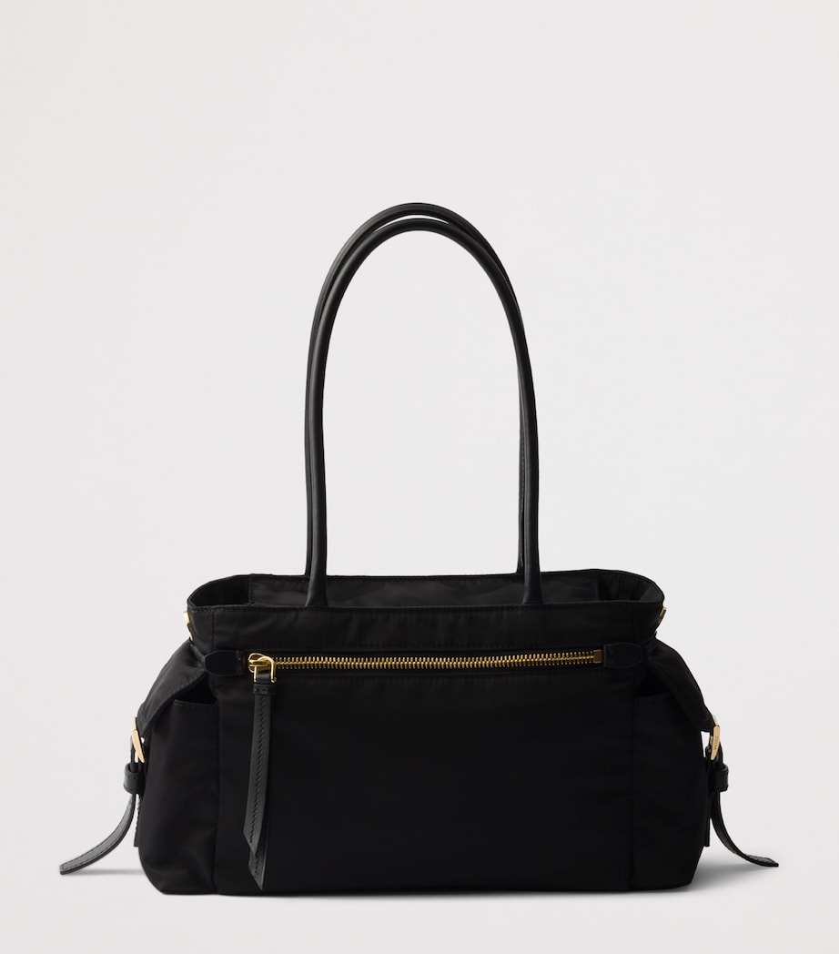 Medium Re-Nylon and Leather Explore Top-Handle Bag F0002 Image 4