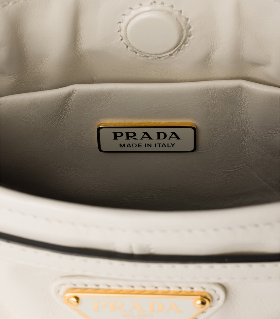 Prada Mini Leather Bonnie Shoulder Bag White Image 4