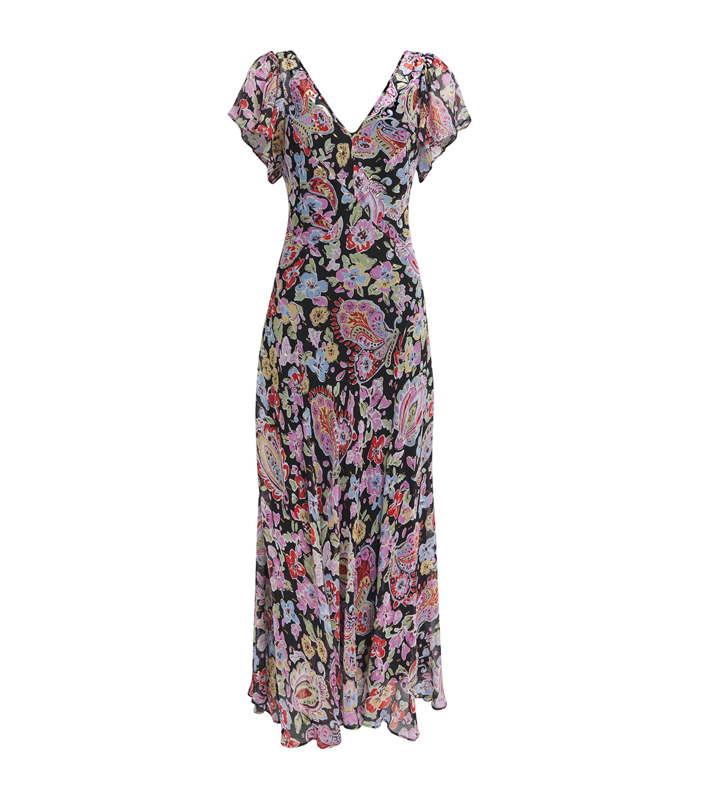 Rixo Black Printed Bexley Midi Dress | Harrods US