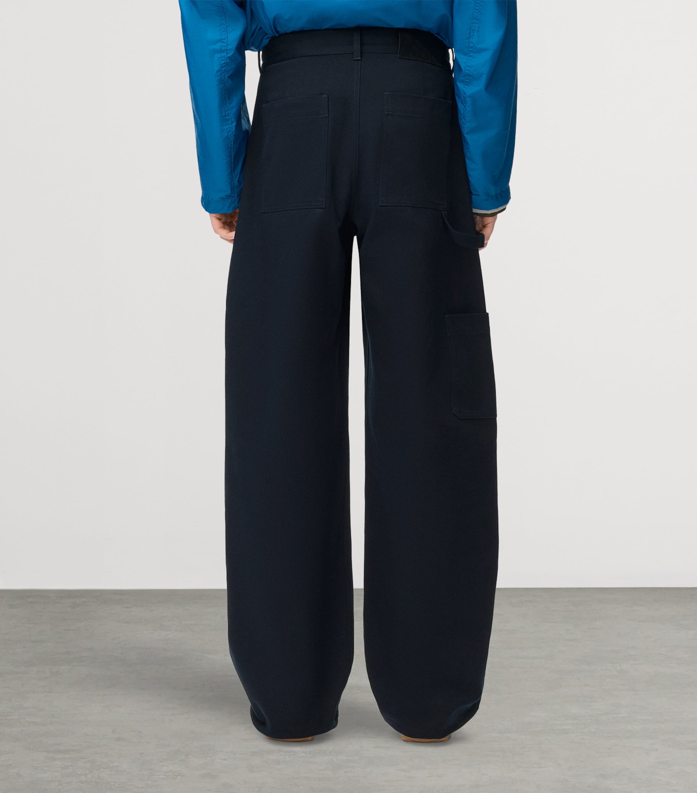 LOEWE Mens Twill Straight-Leg Trousers Blue/navy Image 4