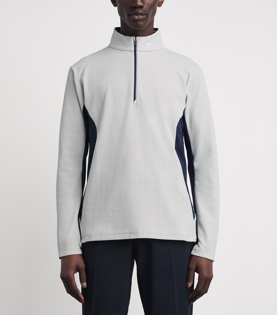 KJUS Mens Roman Midlayer Half-Zip Top Aly/atl Blu Image 4
