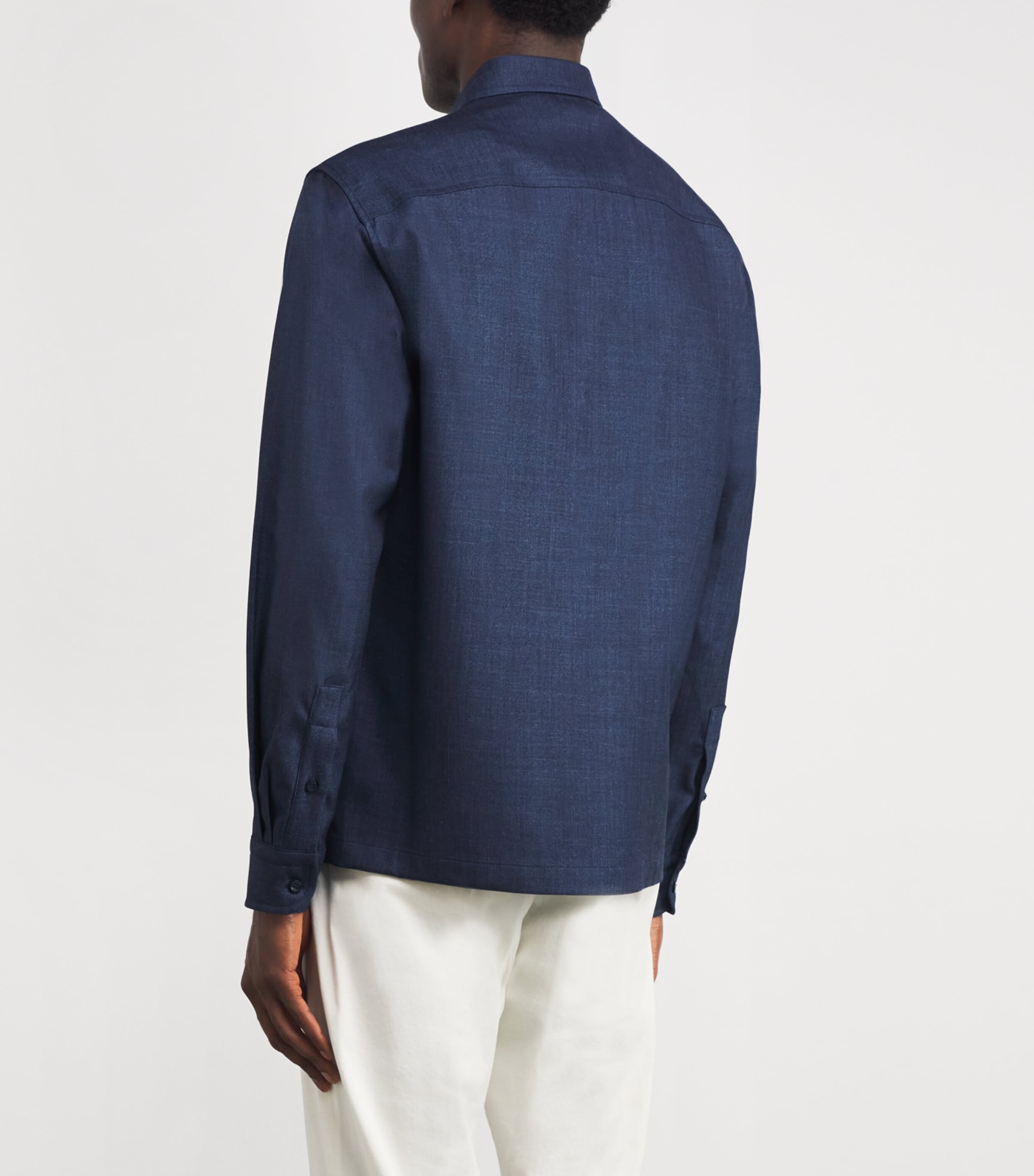 Wool-Silk-Linen-Blend Overshirt 050 NAVY BLUE Image 4