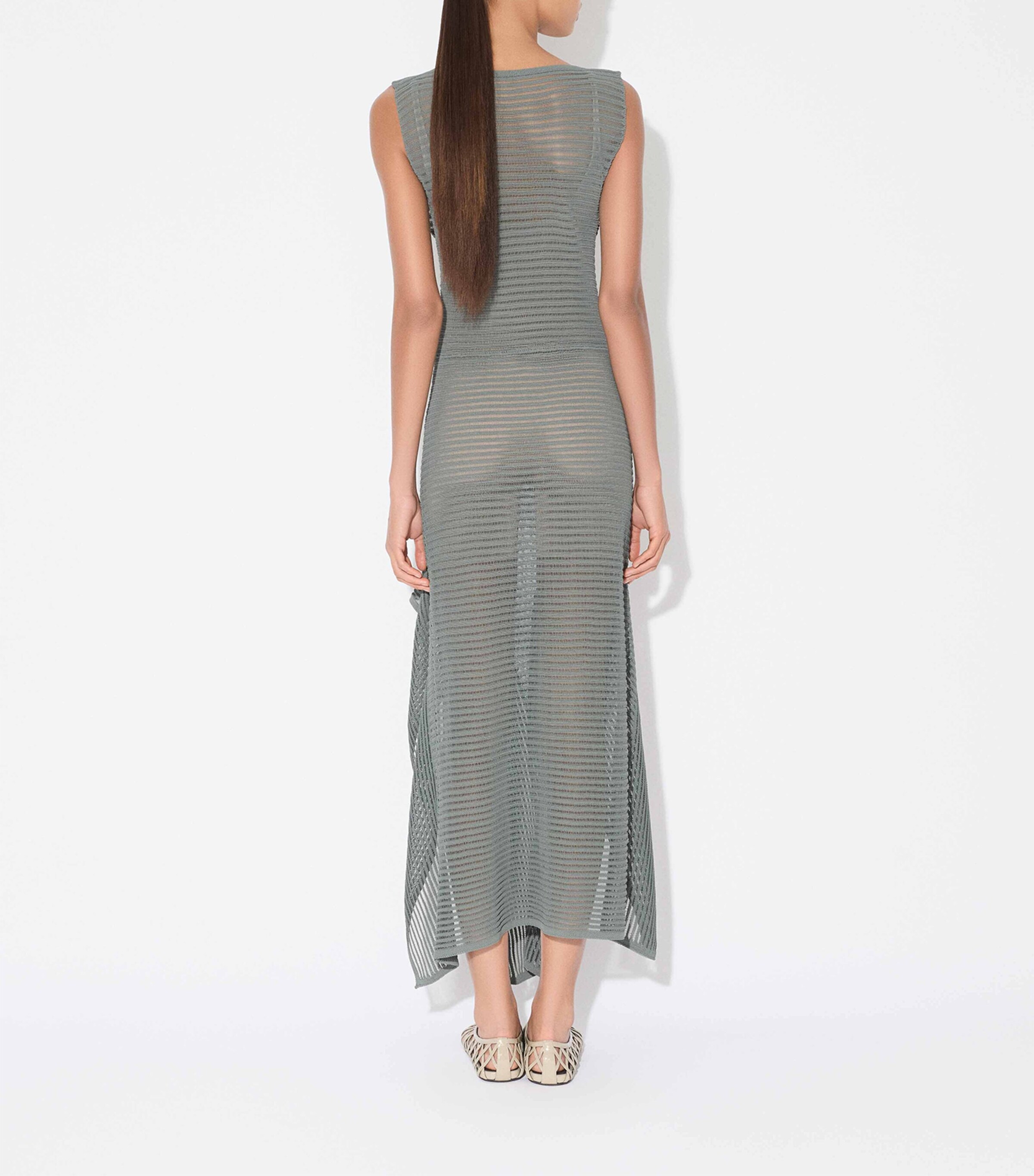 Alaa Green Ladder-Knit Maxi Dress | Harrods US