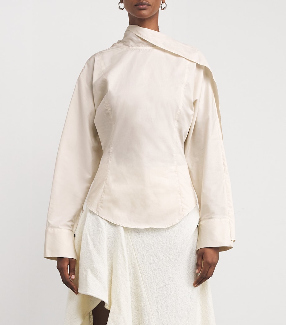 Cotton Sia Scarf Top CREMA Image 3