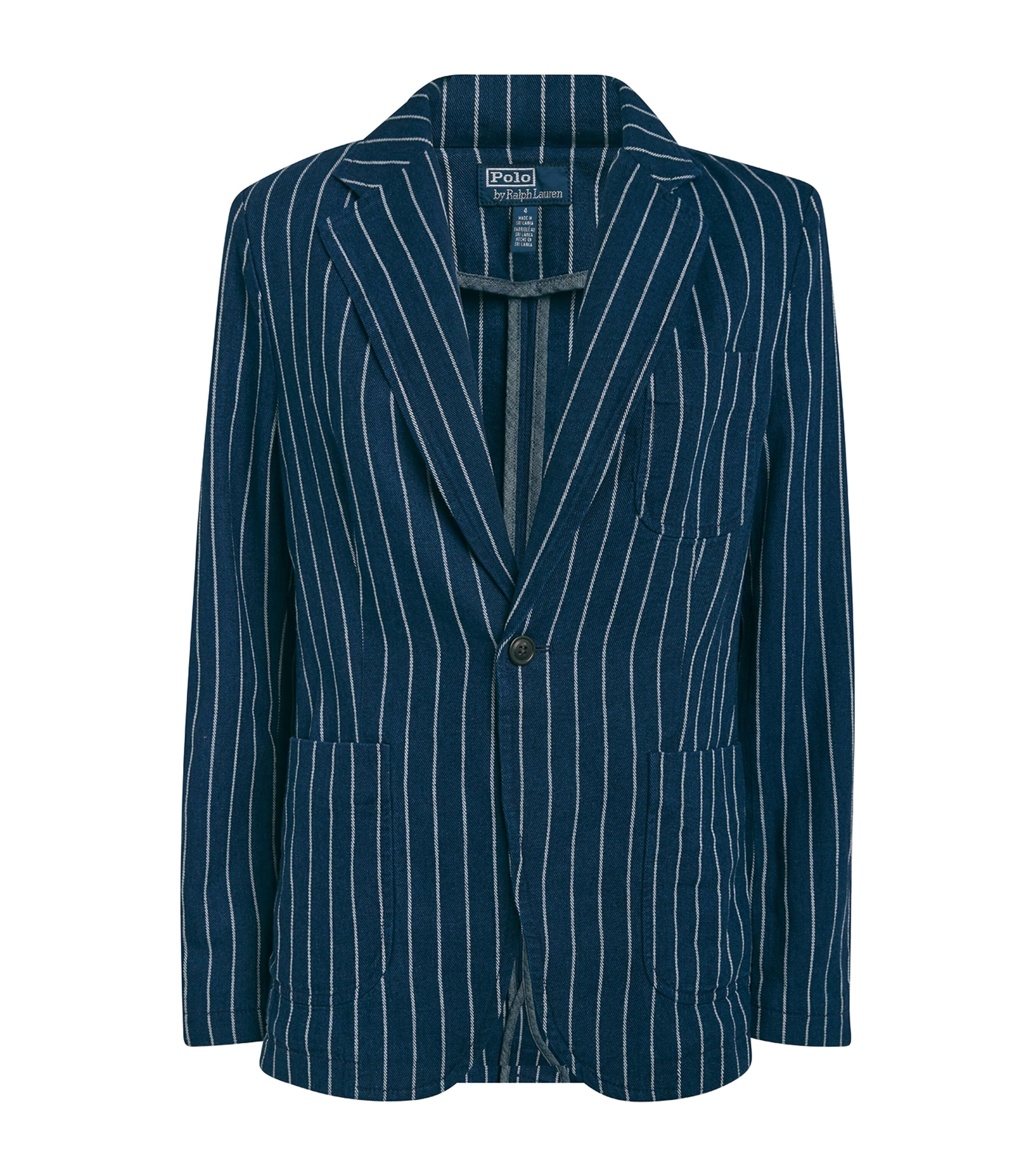 Polo Ralph Lauren Linen-cotton Pinstripe Blazer In Navy