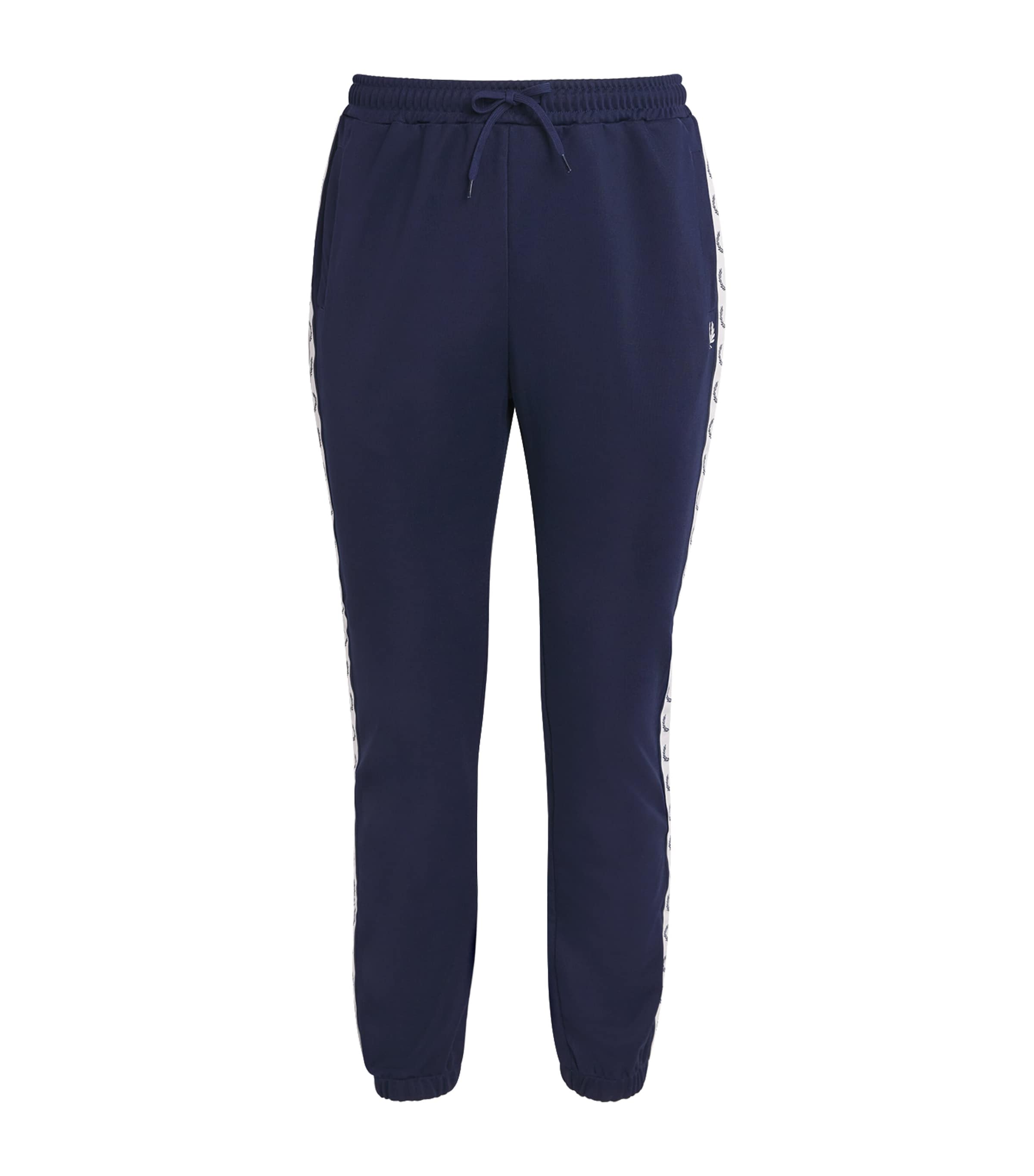 Fred Perry Mens Laurel Wreath Tape Sweatpants Carbon Blue Image 1
