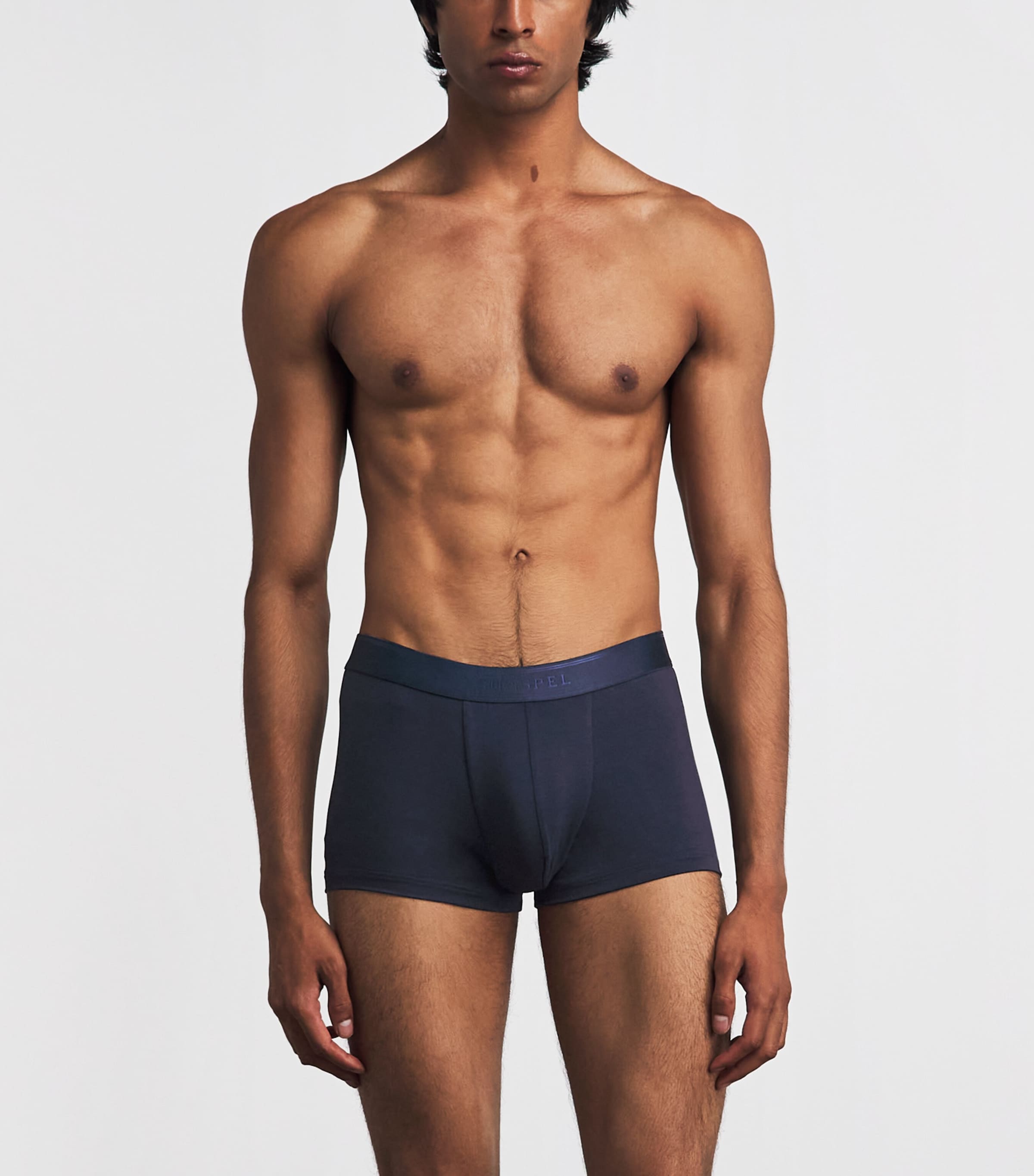 Sunspel Mens Stretch-Tencel Trunks Buaa Navy Image 2