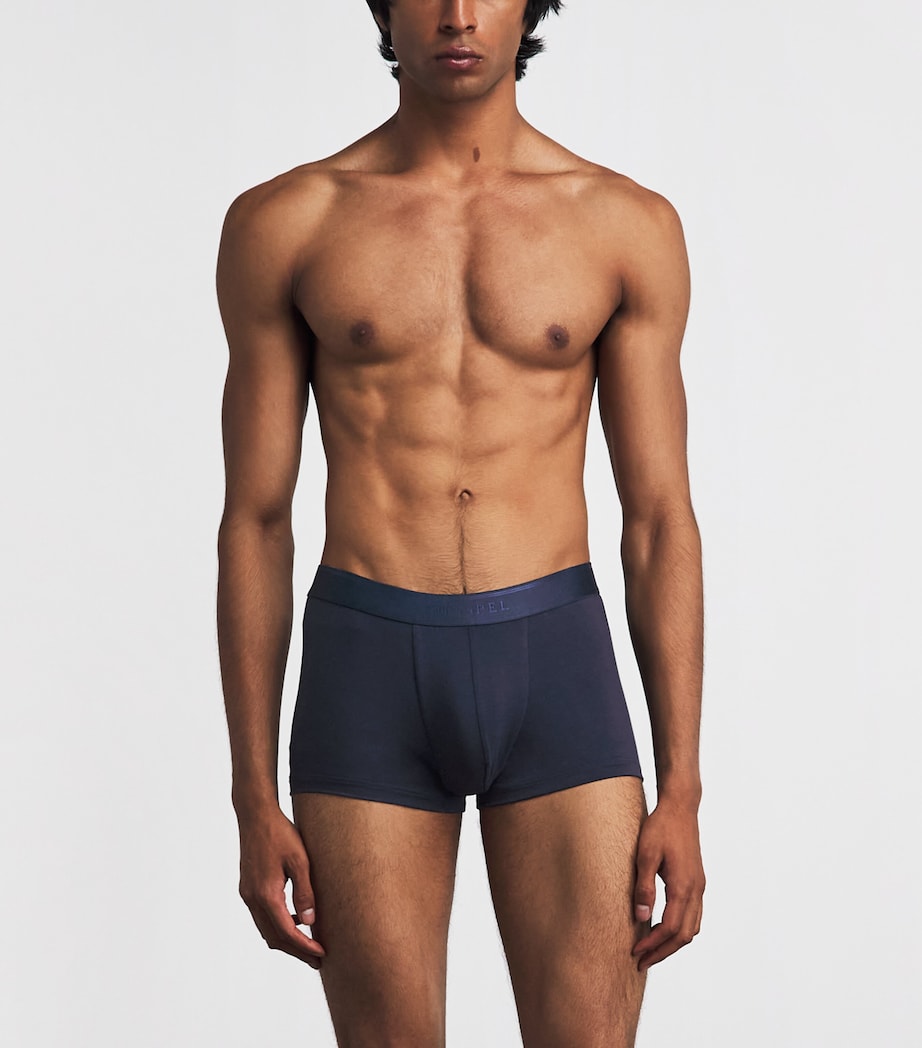 Sunspel Mens Stretch-Tencel Trunks Buaa Navy Image 2