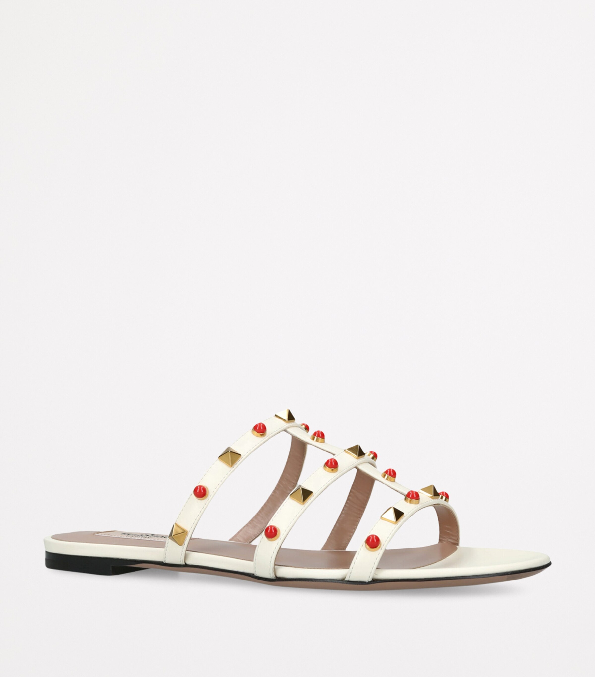 Valentino Garavani Leather Rockstud Sandals White/comb Image 3