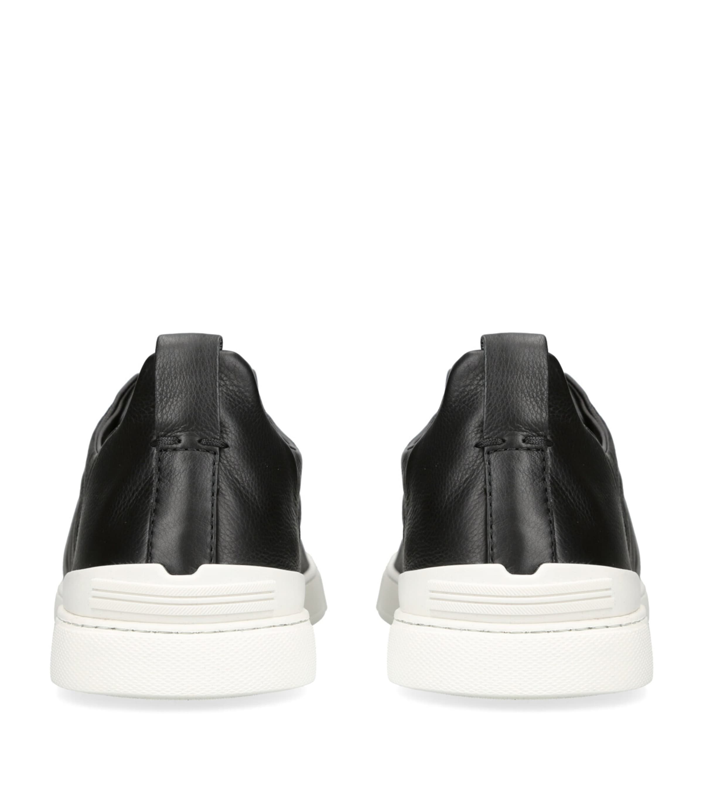 Leather Triple Stitch SECONDSKIN Sneakers BLACK Image 2