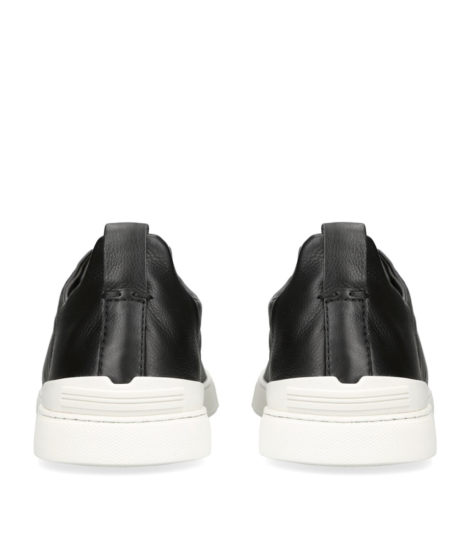 Leather Triple Stitch SECONDSKIN Sneakers BLACK Image 2