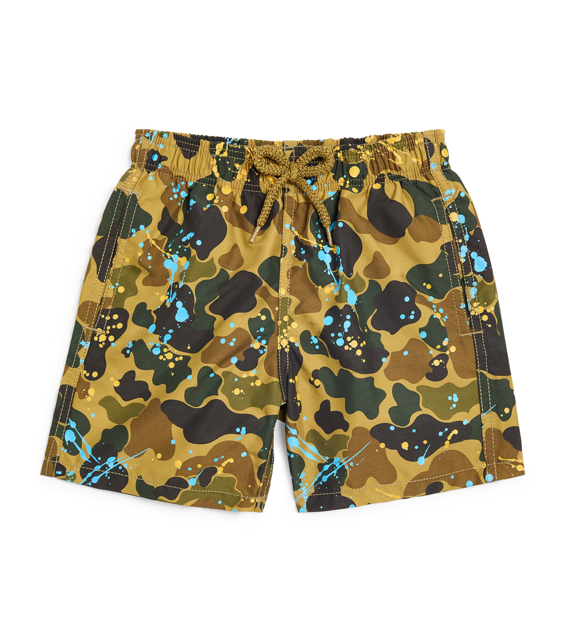 Palm Angels X Vilebrequin Camo Painted Swim Shorts In Multi