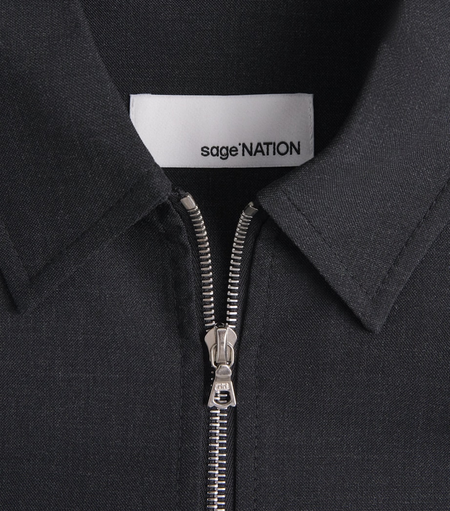 Sage Nation Mens Tailored Petrol Jacket Charcoal Image 6