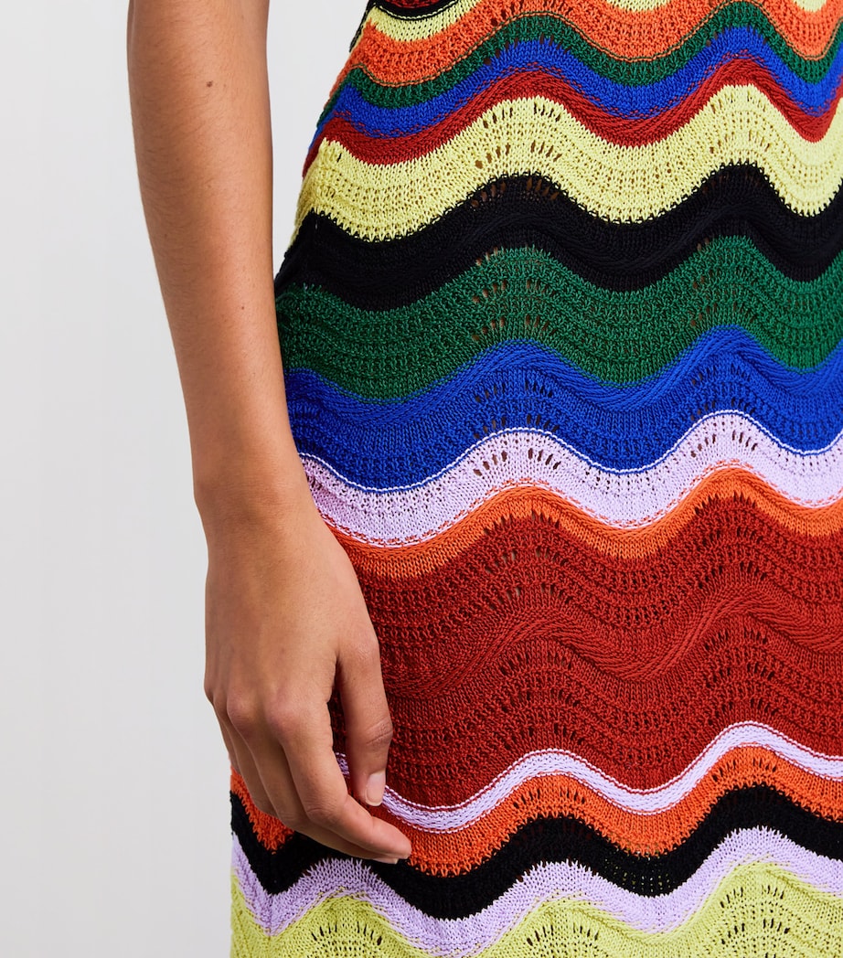 Crochet Chevron Maxi Dress PU02 MULTICOLOR LILA Image 6