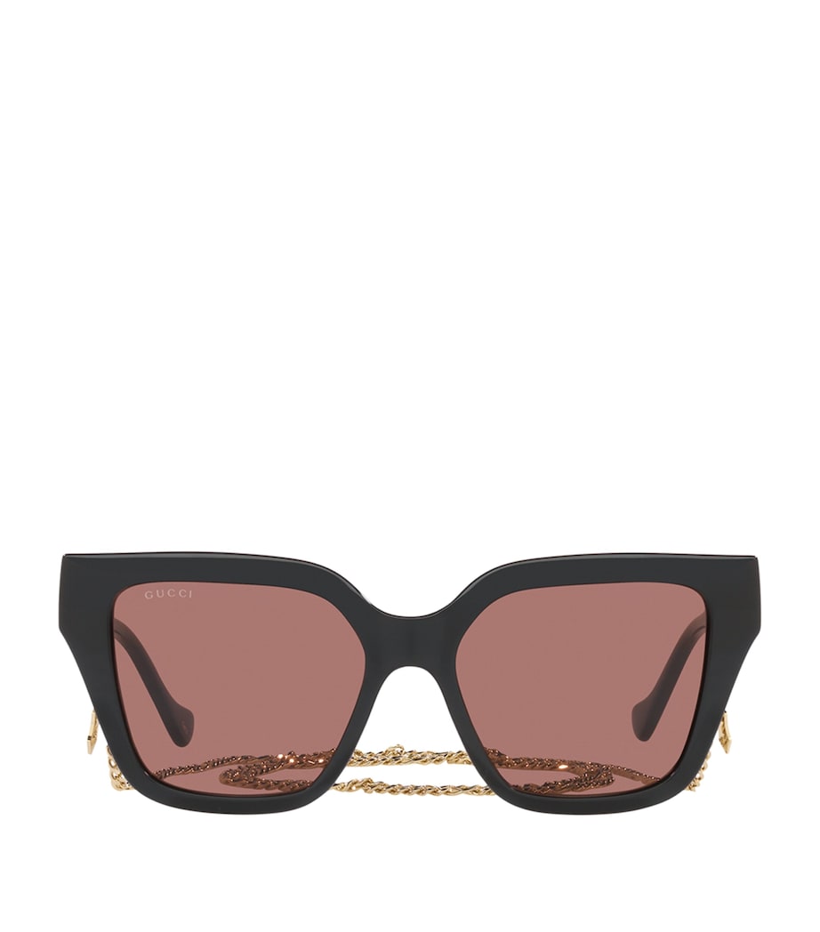 Rectangle Sunglasses with Chain 1100D1 Image 1