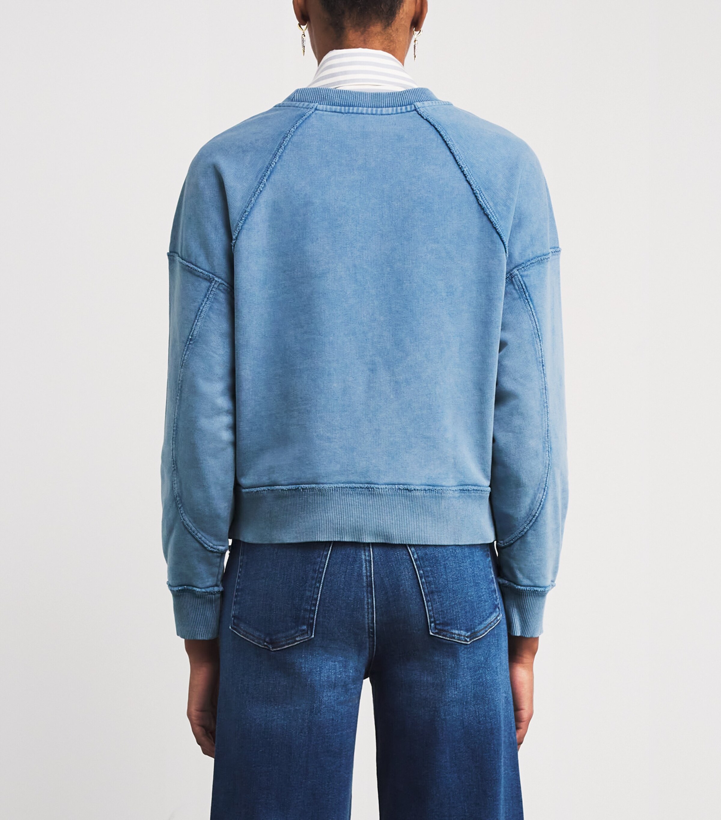 Cotton Logo Sweatshirt WASHY BLUE Image 4