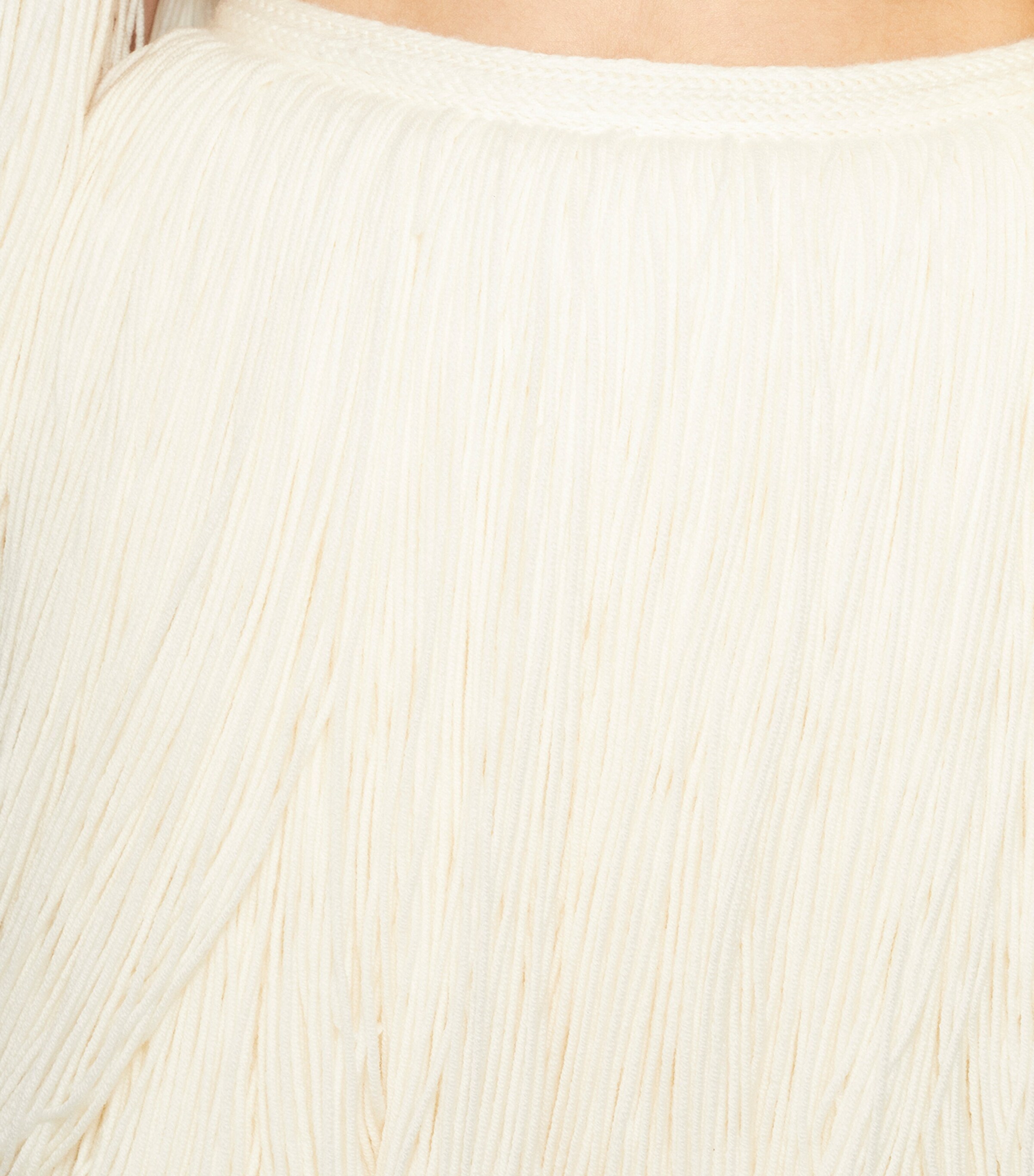 Alaïa Womens Wool Fringed Mini Skirt Blanc Casse Image 5