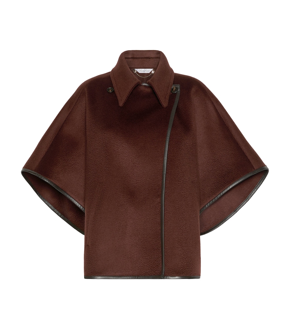 Max Mara Womens Cashmere Wrap-Front Cape Rust Image 1