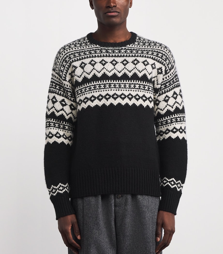 Cashmere Jacquard Sweater CLASSIC BLACK CRM Image 3