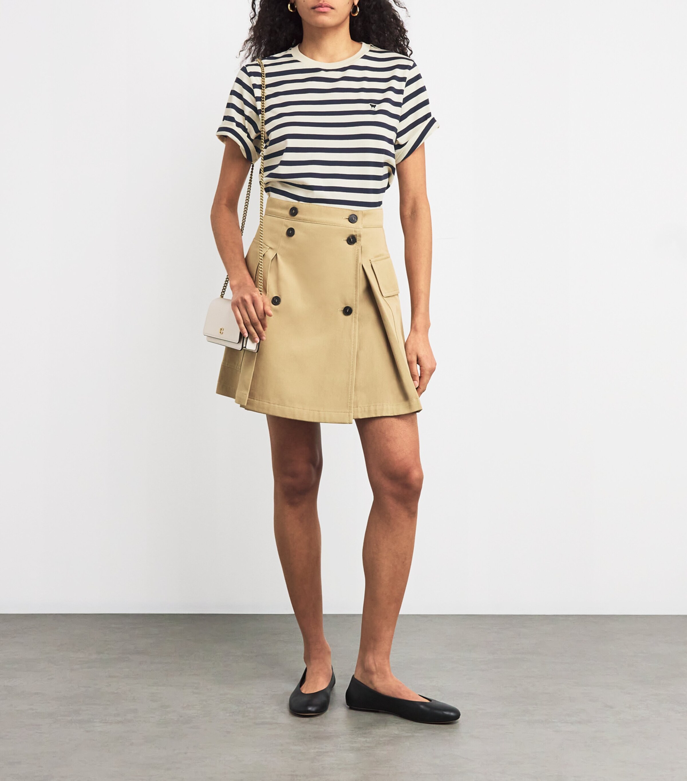 Weekend Max Mara Womens Cotton Stripe T-Shirt Navy Image 2