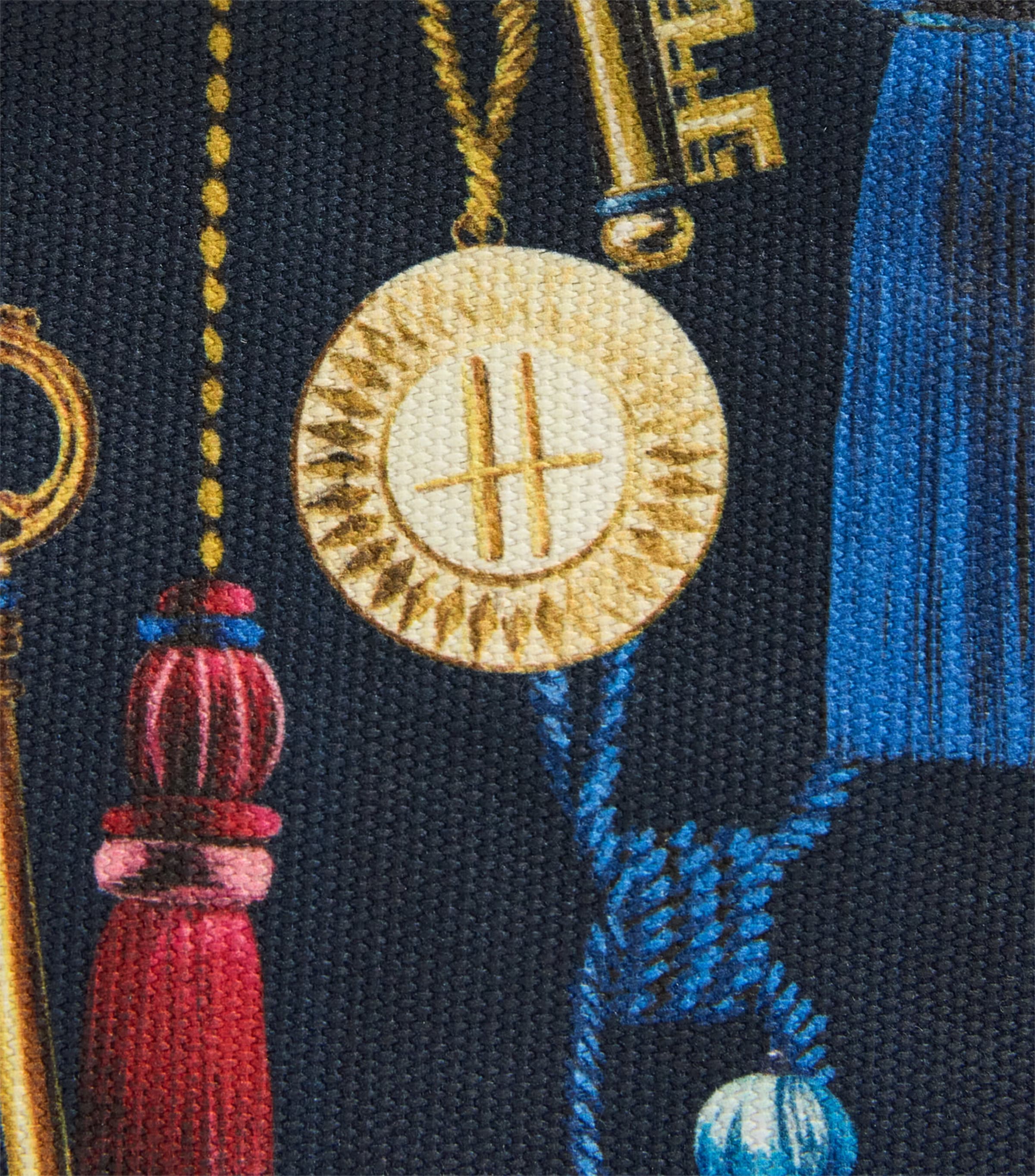 Harrods Small Canvas Tassel Wash Bag Navy Image 4