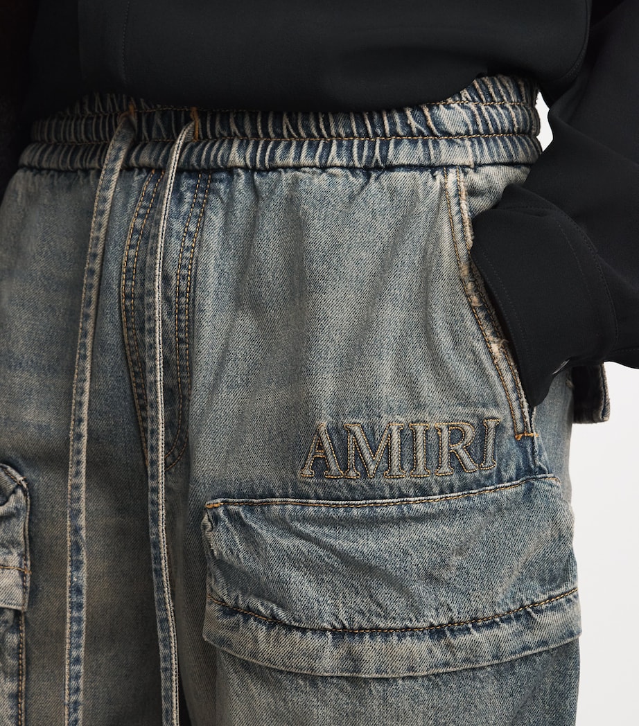 AMIRI Mens Cargo Wide-Leg Jeans Mirage Image 3