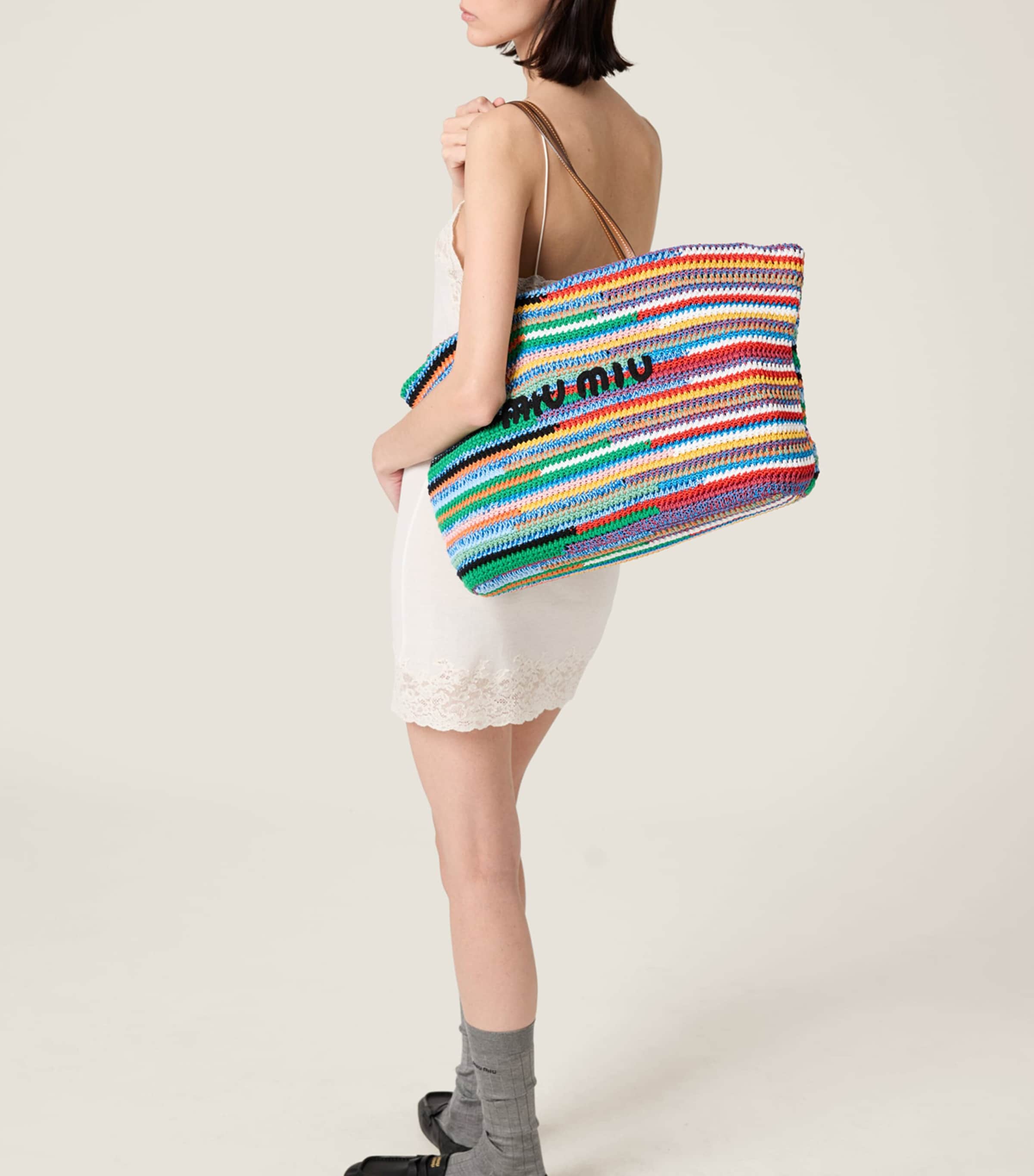 Miu Miu Crochet Logo Tote Bag Image 2