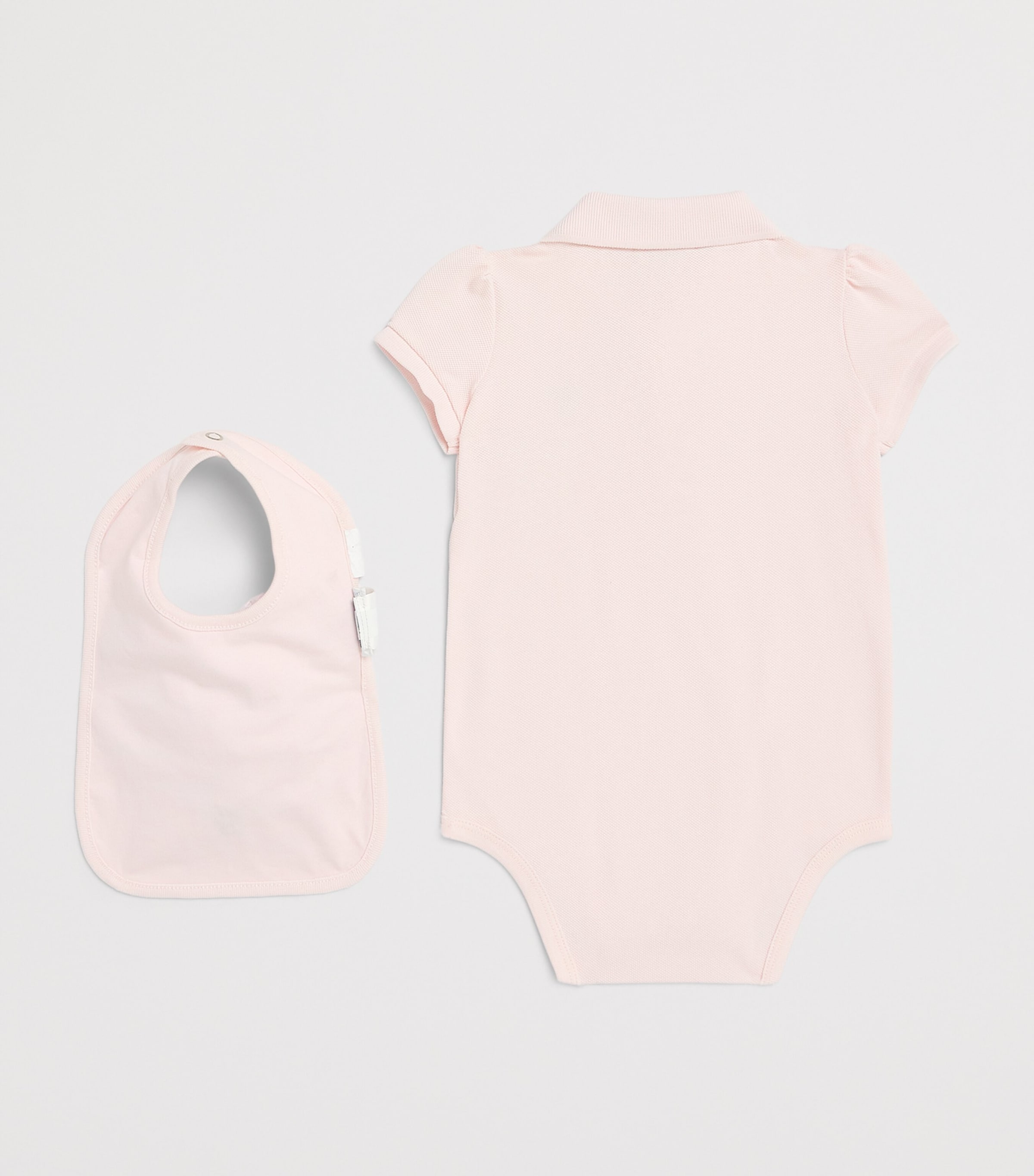 Ralph Lauren Kids Cotton Bodysuit and Bib Set (3-12 Months) Delicate Pink Image 2