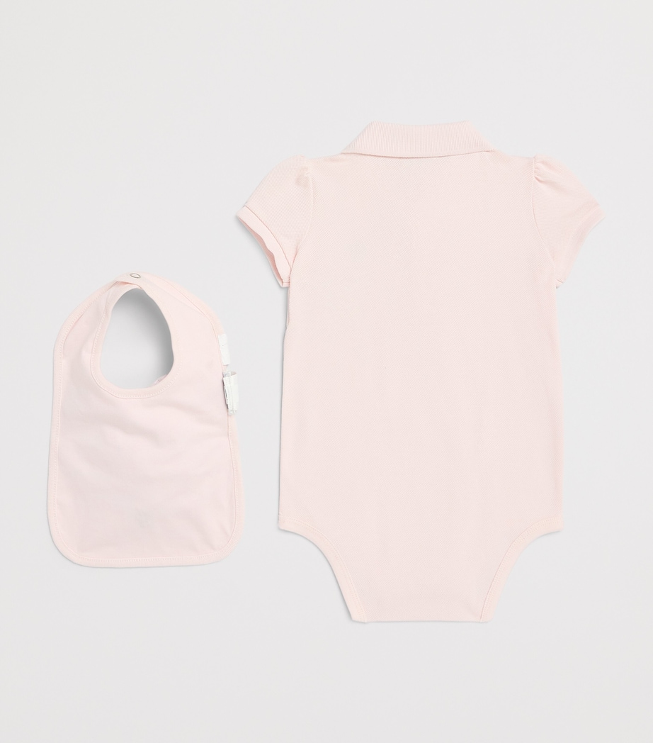 Ralph Lauren Kids Cotton Bodysuit and Bib Set (3-12 Months) Delicate Pink Image 2