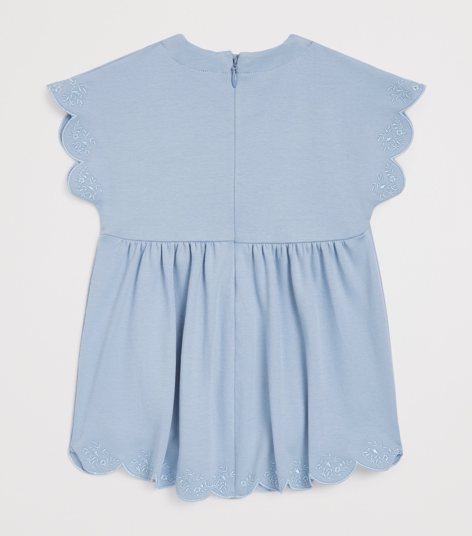 Chloé Kids Cotton Embroidered Logo Dress (6-36 Months) Image 2