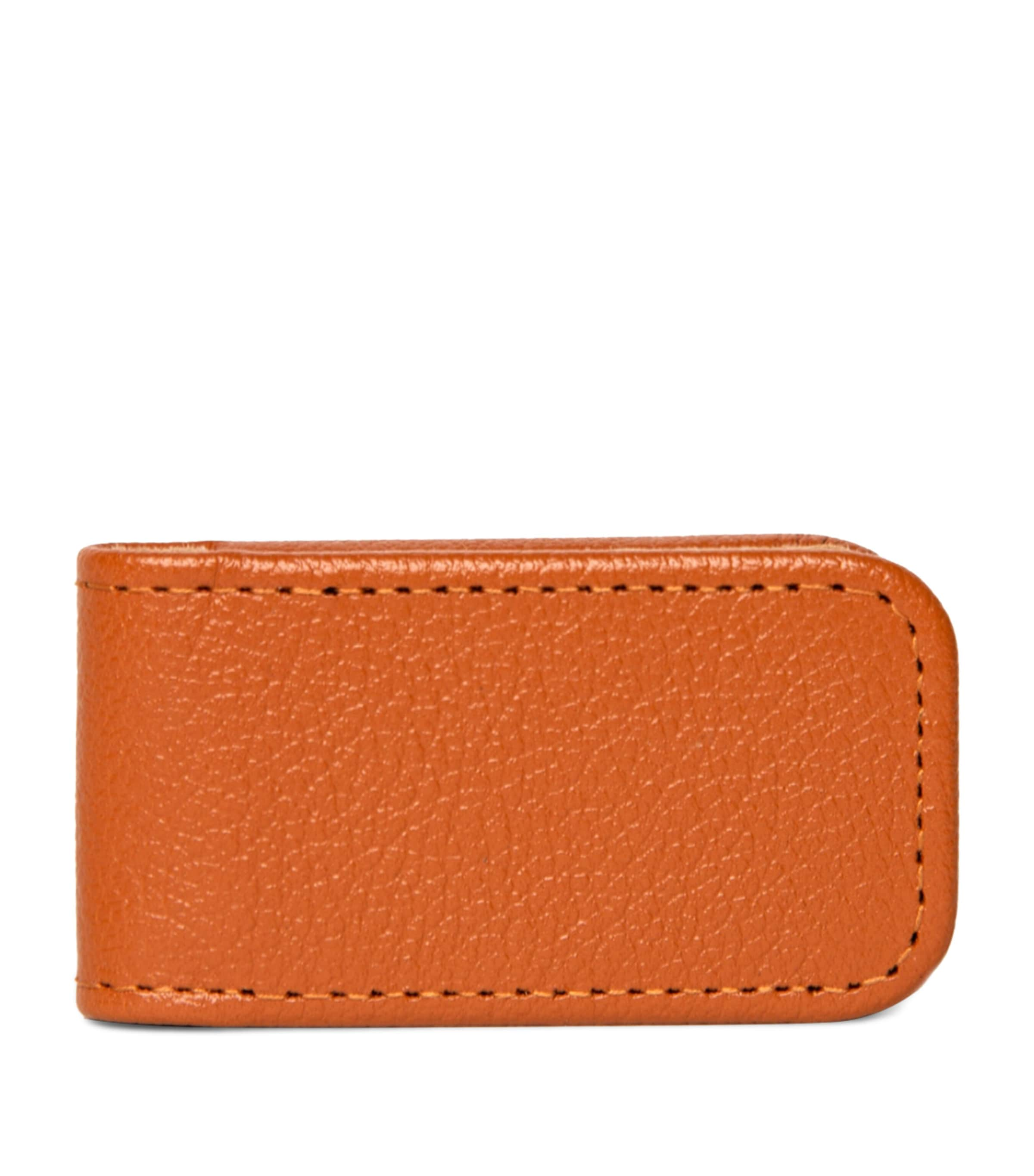 Ettinger Leather Capra Money Clip In Orange