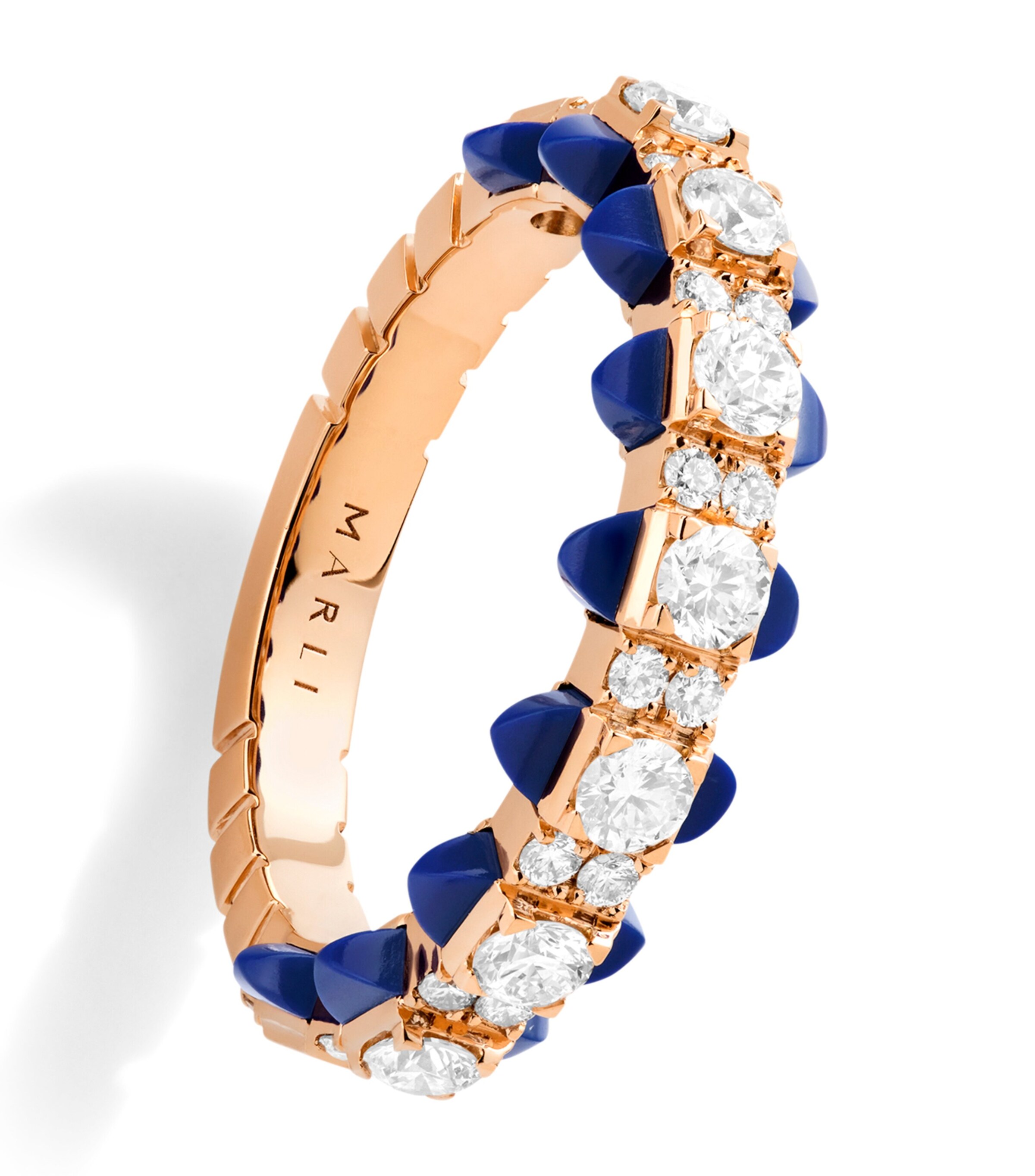 Marli New York Rose Gold, Diamond And Lapis Lazuli Tip-top Ring In Rose Gold