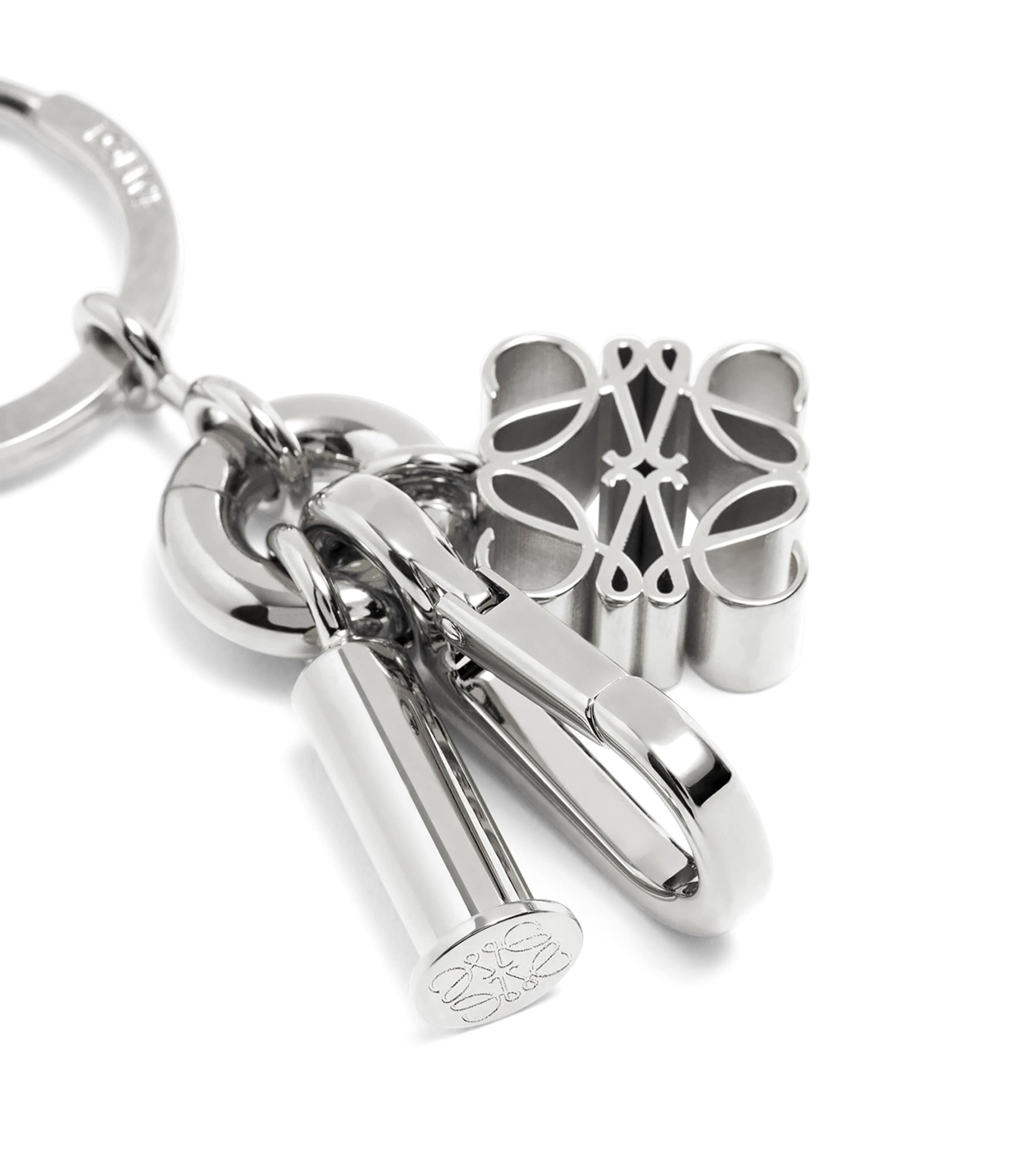 LOEWE Silver Anagram Keyring | Harrods US