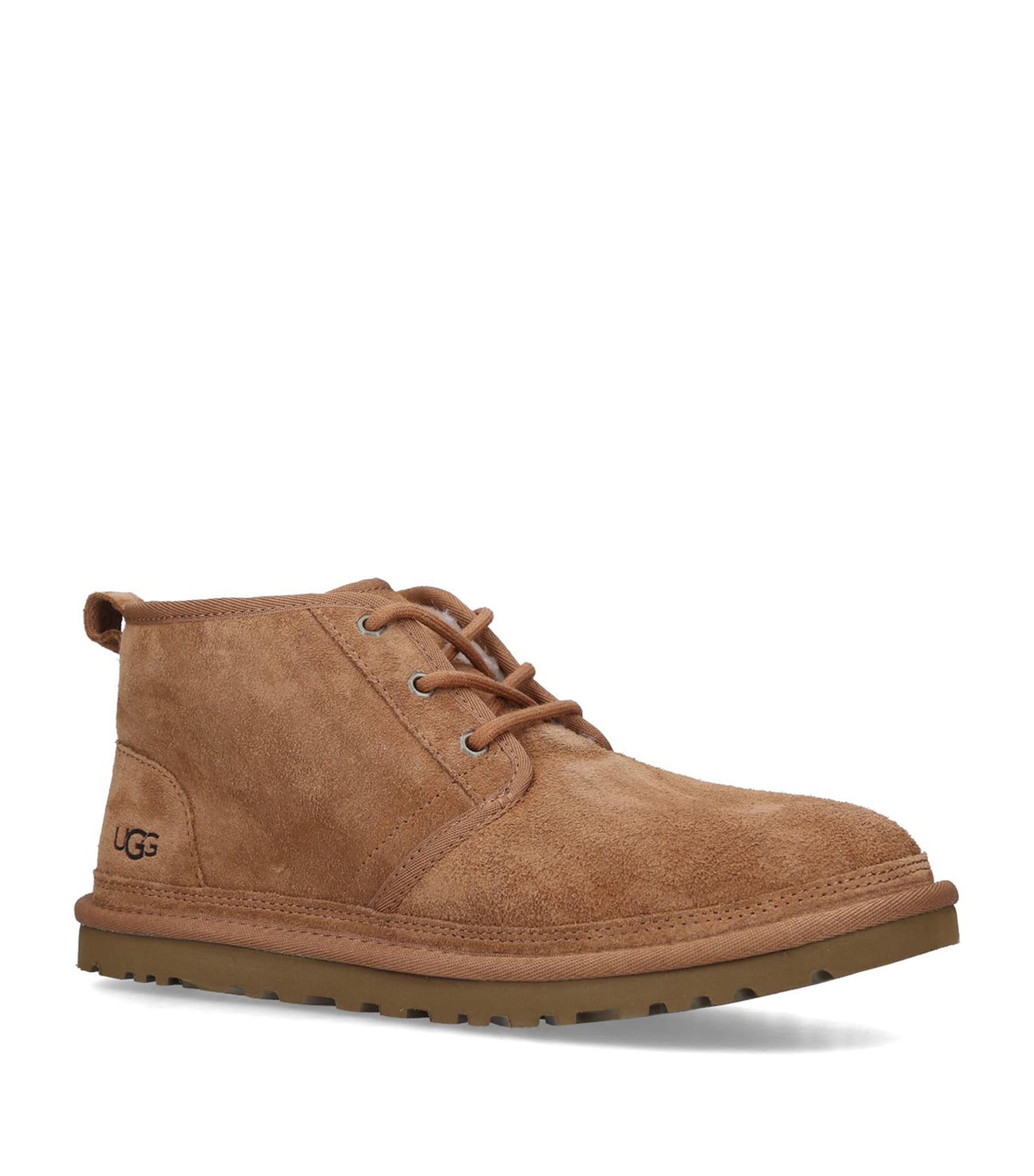 Ugg Neumel Lace Up Shoes In Leather Color Suede In Brown
