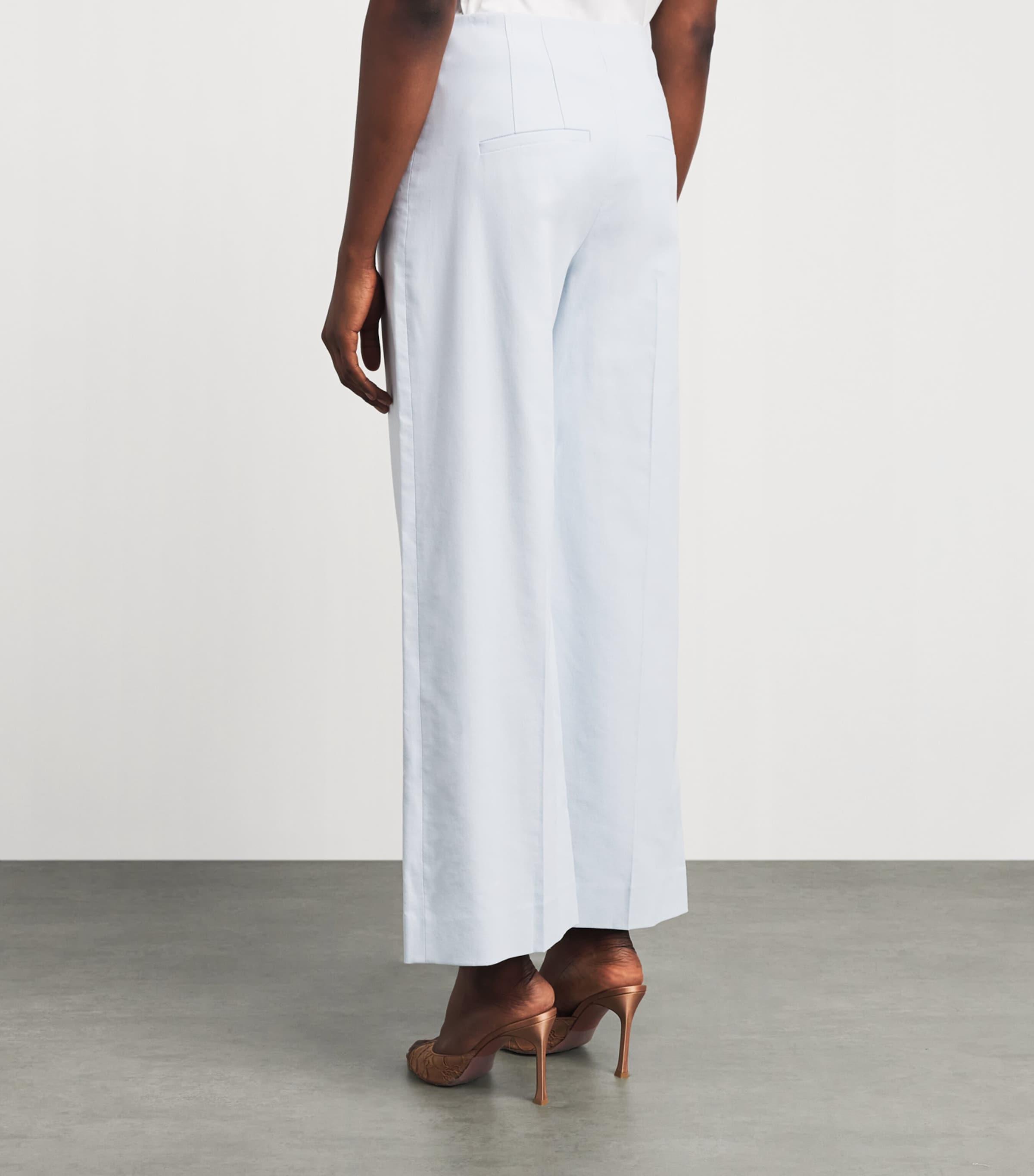 Veronica Beard Womens Cassidee Wide-Leg Trousers River Mist Image 5