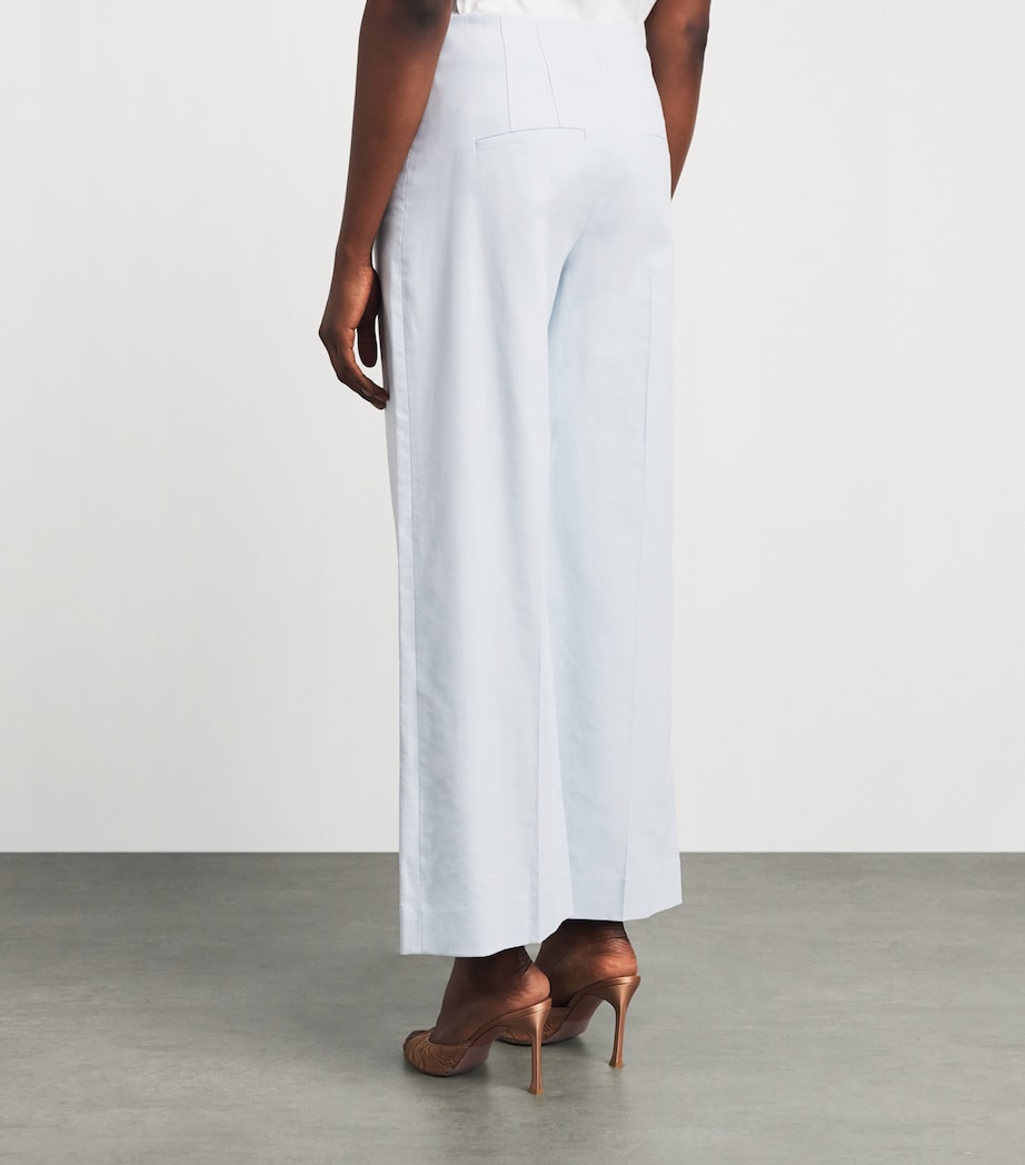 Veronica Beard Womens Cassidee Wide-Leg Trousers River Mist Image 5