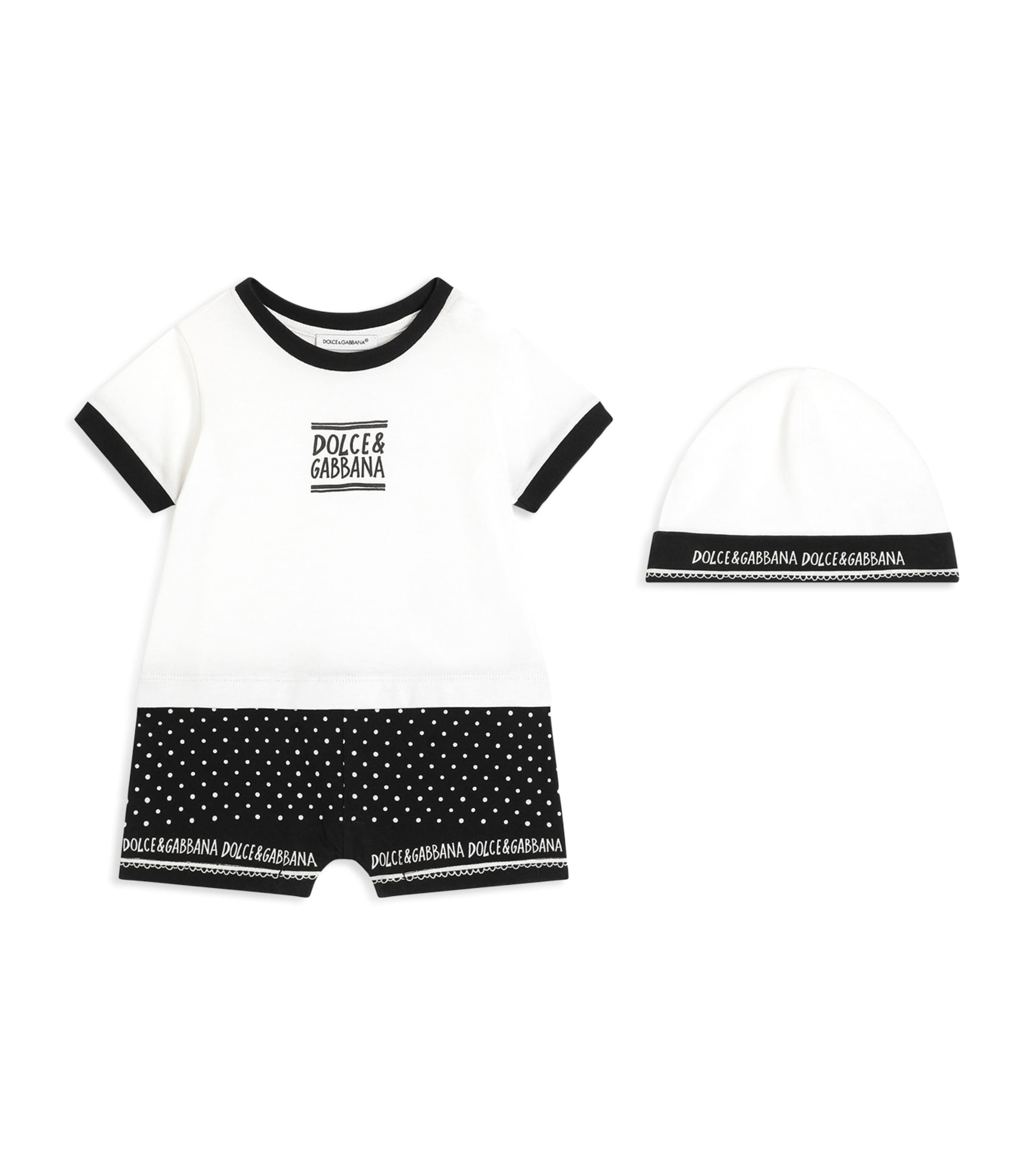 Dolce & Gabbana Playsuit And Hat Set