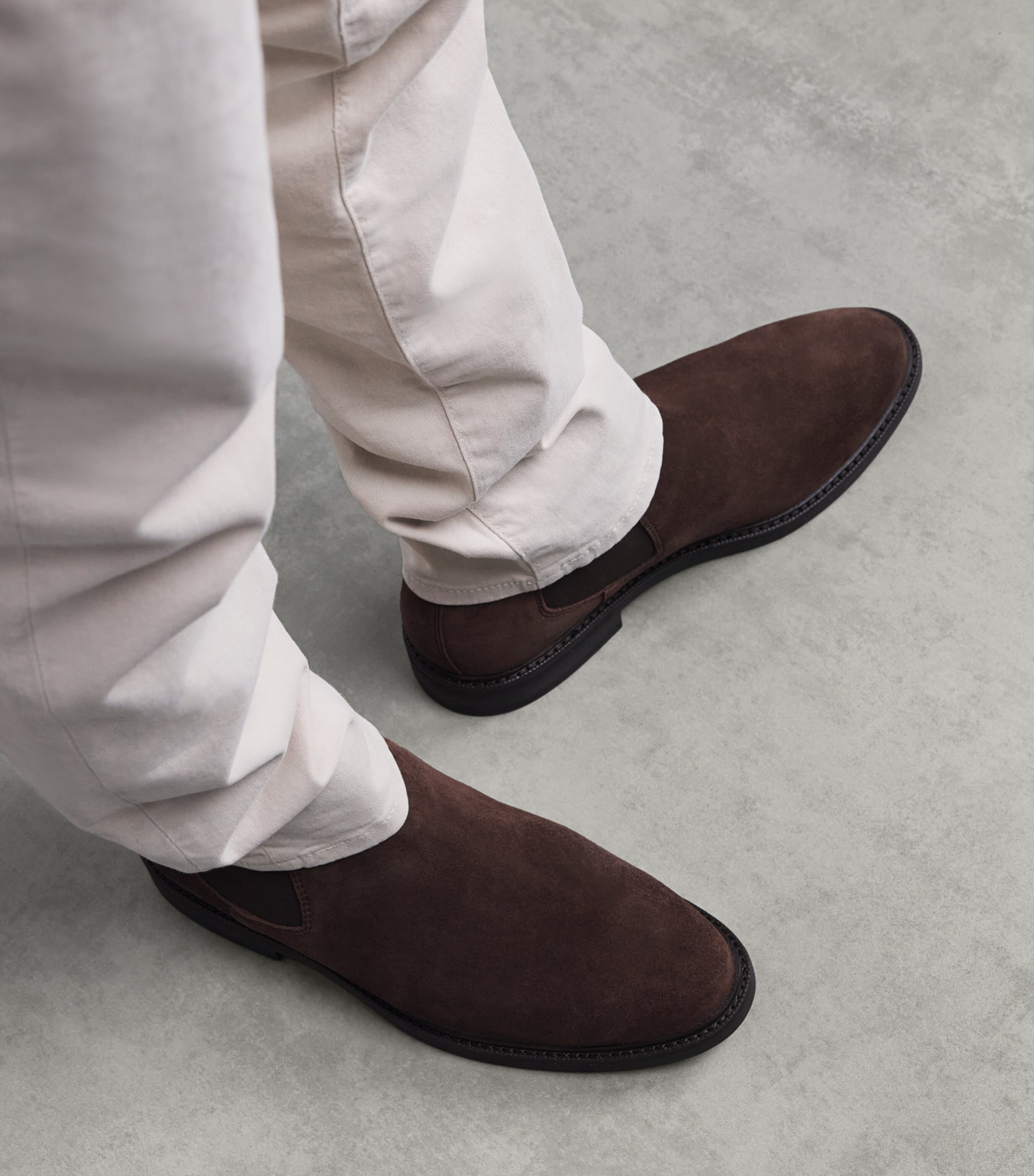Suede Asher Chelsea Boots DARK BROWN Image 6