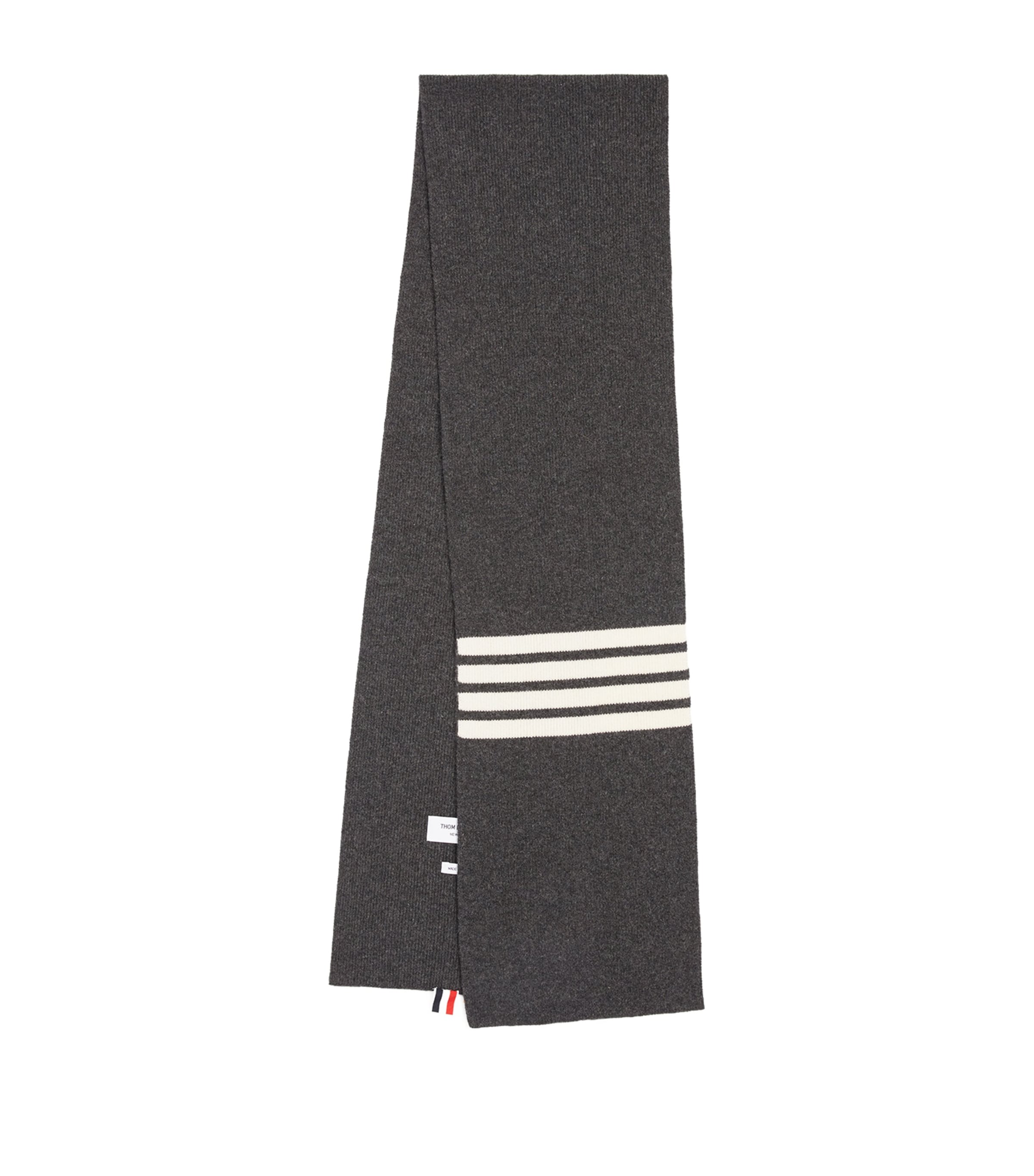 Thom Browne Cashmere 4-bar Scarf In Grey