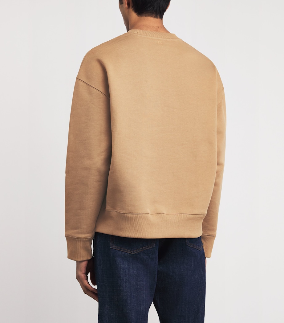 Cotton Logo Sweatshirt A047 CAMEL/EVERGREEN Image 4