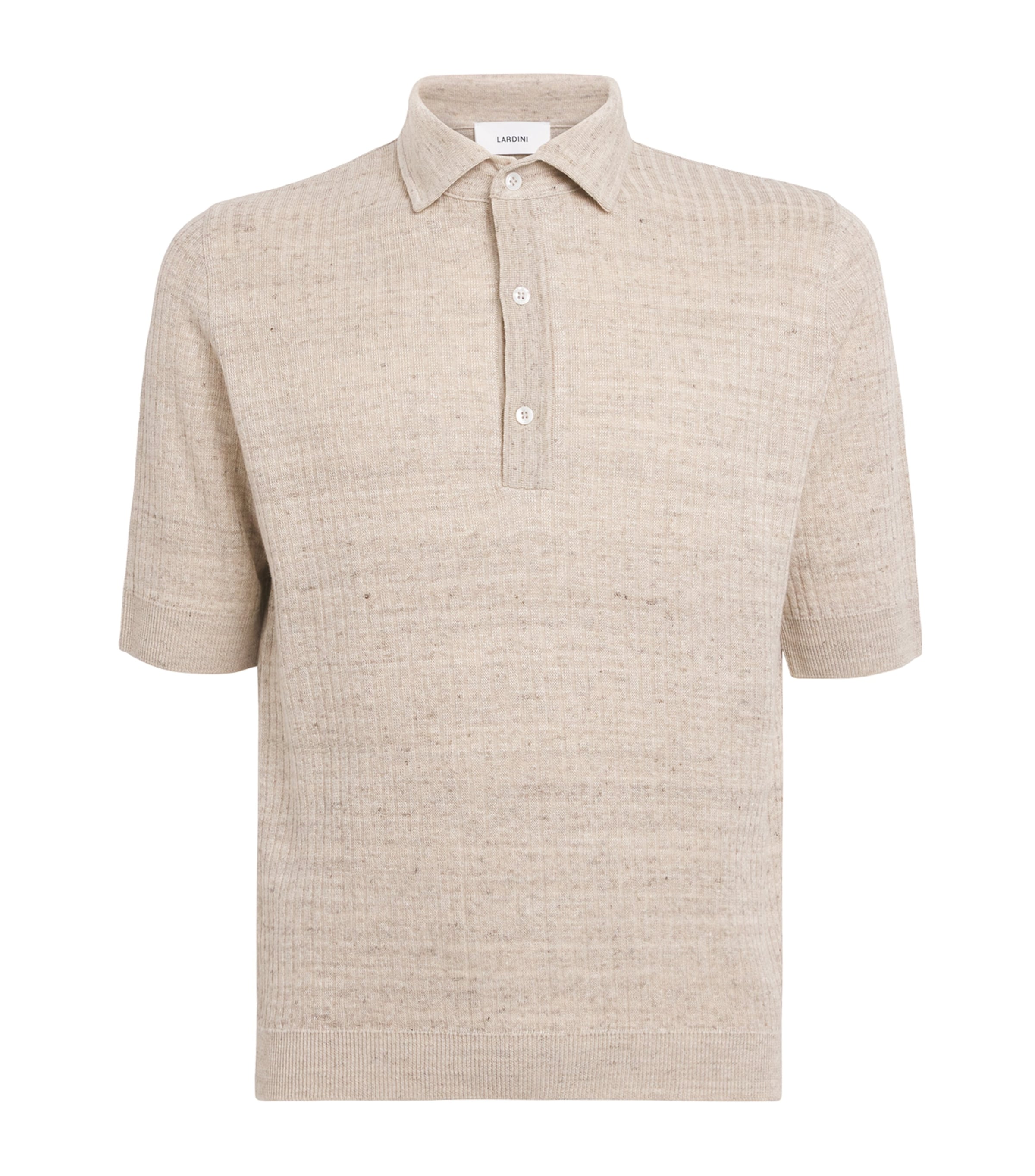 Cotton Knit Polo Shirt 215 BEIGE Image 1