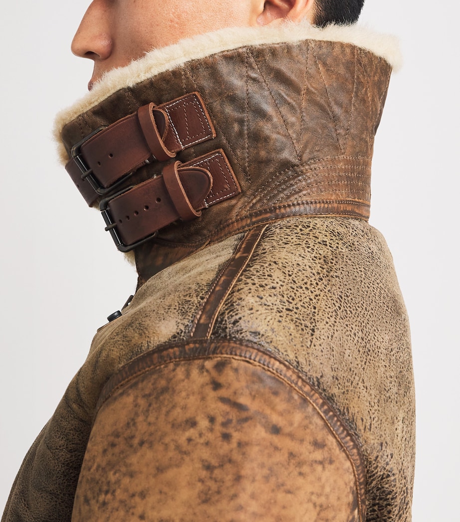 Shearling Bomber Jacket BROWN Image 6