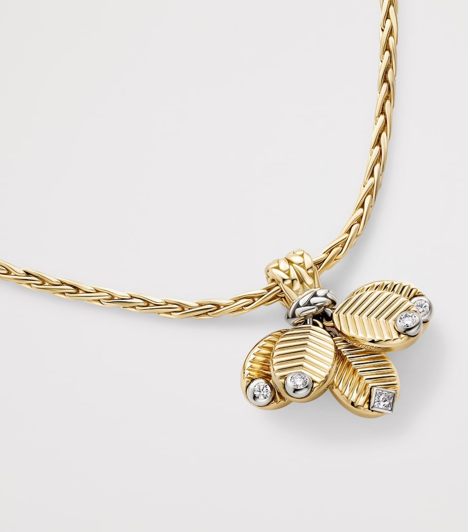 Yellow Gold, White Gold and Diamond Grain de Café Necklace YELLOW GOLD Image 4