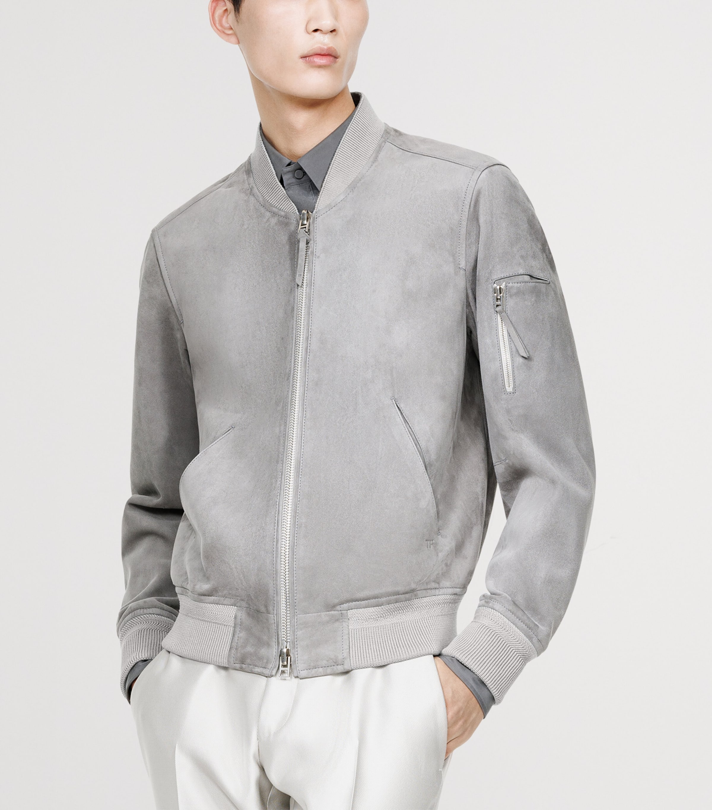 TOM FORD Mens Suede Bomber Jacket Tcr Image 3
