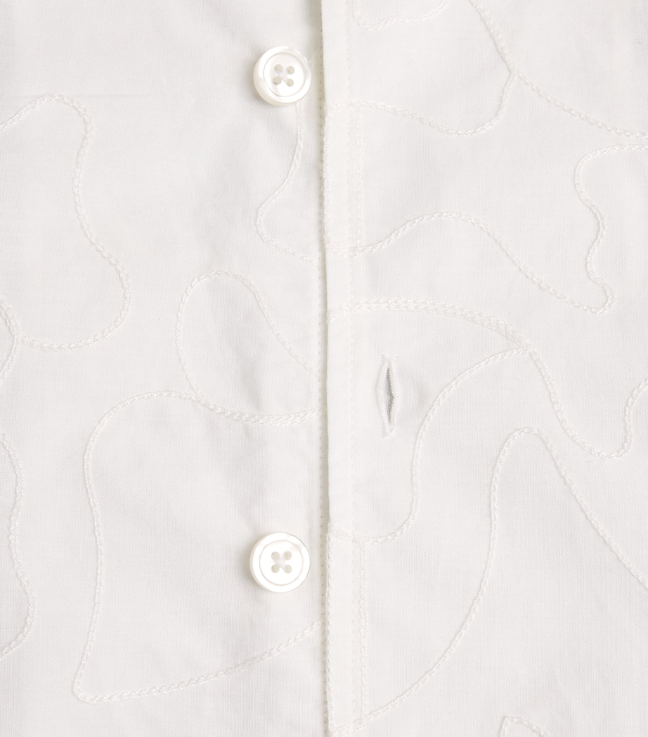 BOSS Mens Cotton Embroidered Shirt White Image 6