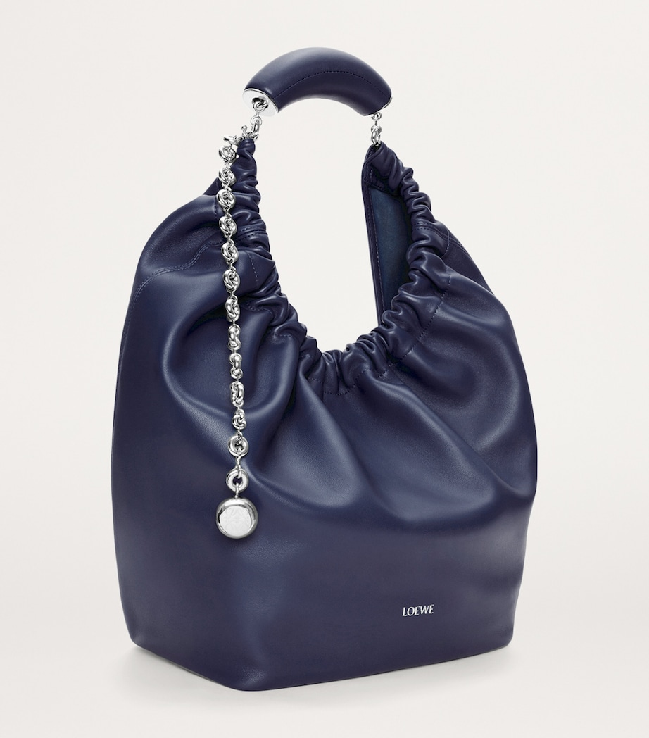 Medium Leather Squeeze Top-Handle Bag ABYSS BLUE Image 2
