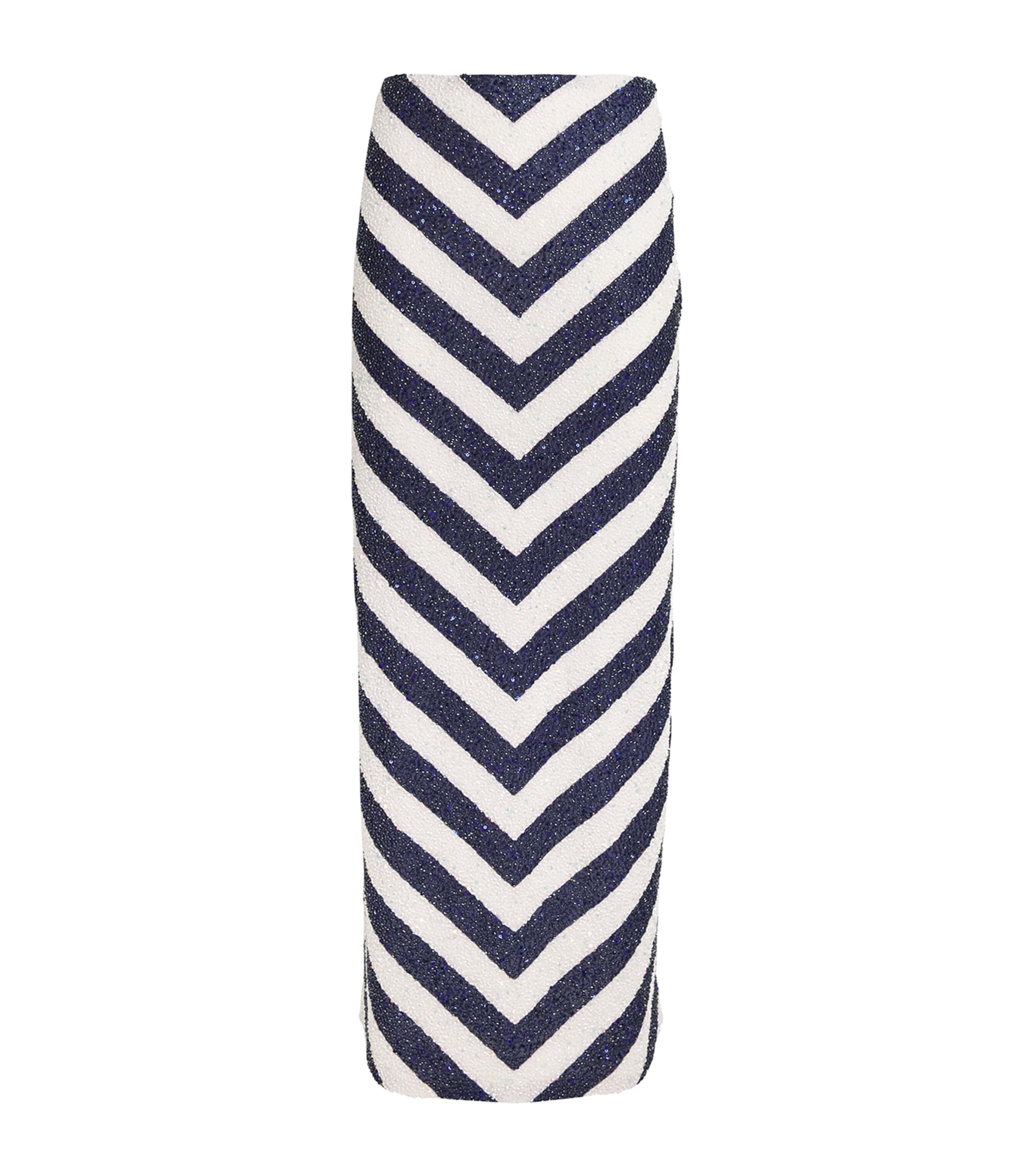 Shop Staud St. Tropez On The Horizon Maxi Skirt In Blue