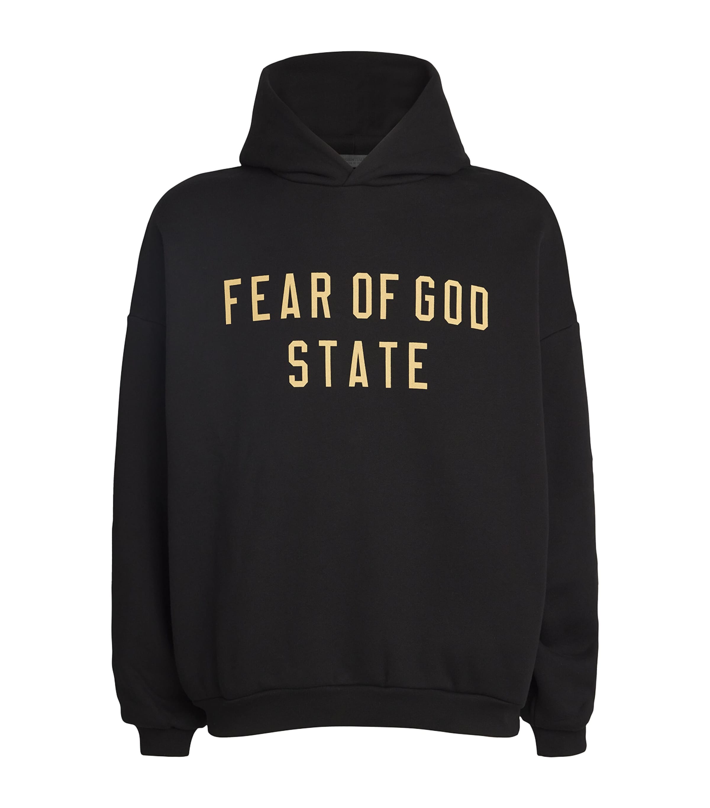 Essentials Black Hoodie With Logo In Black